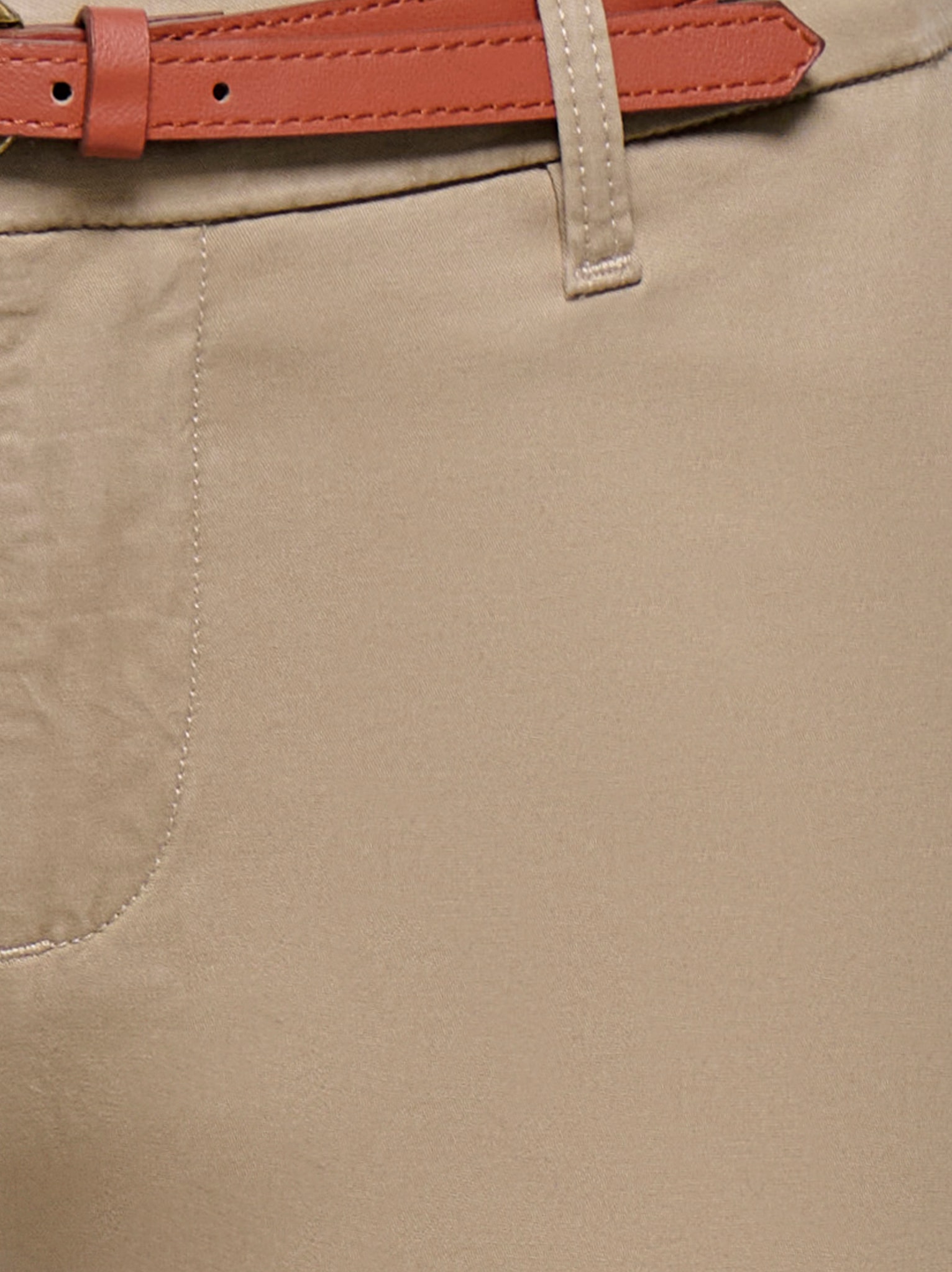 ONLY Chinohose »ONLBIANA – Chinohose mit Gürtel und Umschlagsaum«  slim fit, modisch, Web, Baumwollmischung