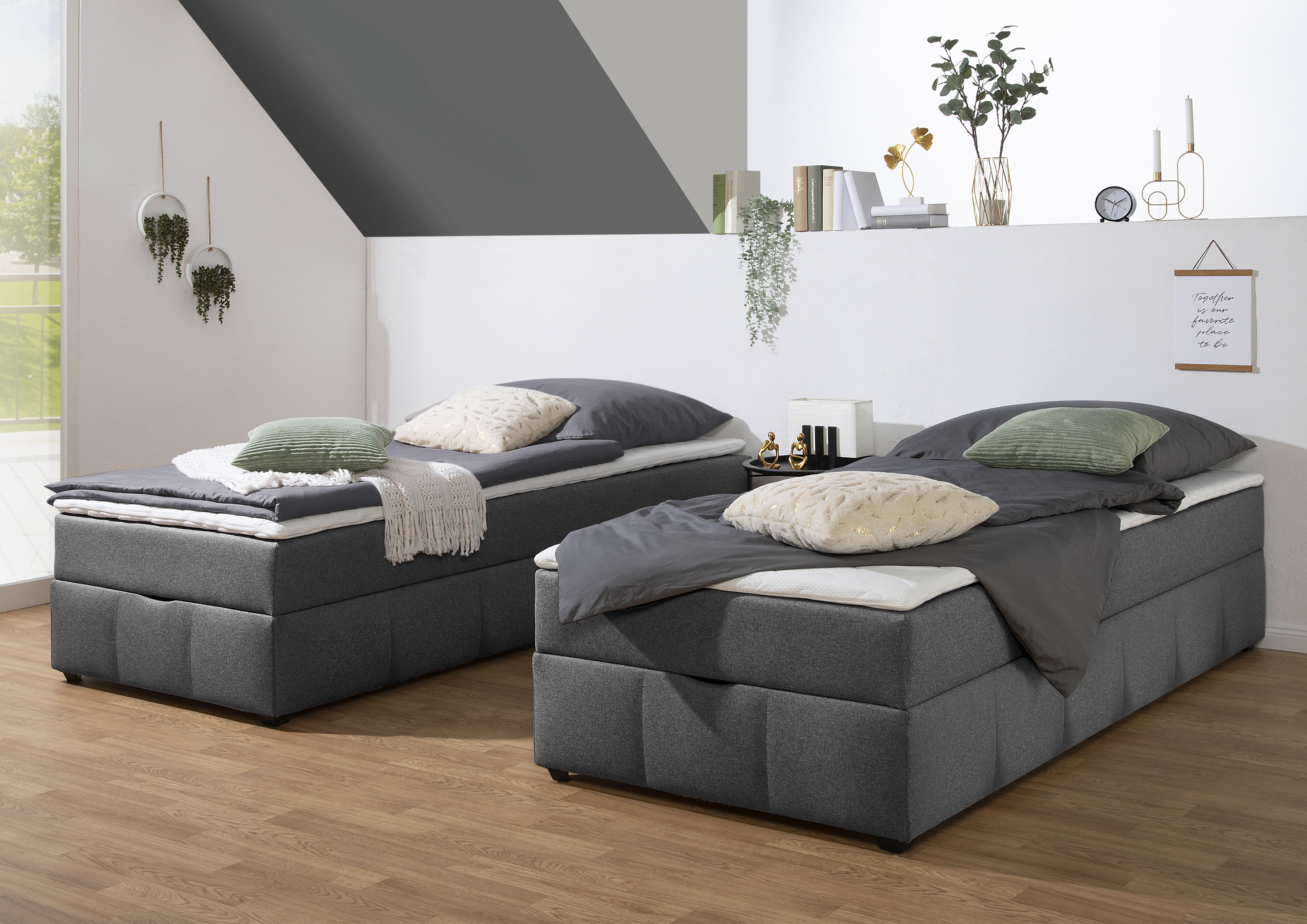 Home affaire Boxbett "Niemes inkl. Bettkasten und Topper, auch in Überlänge erhältlich" Boxbett ohne Kopfteil, inkl. Topper