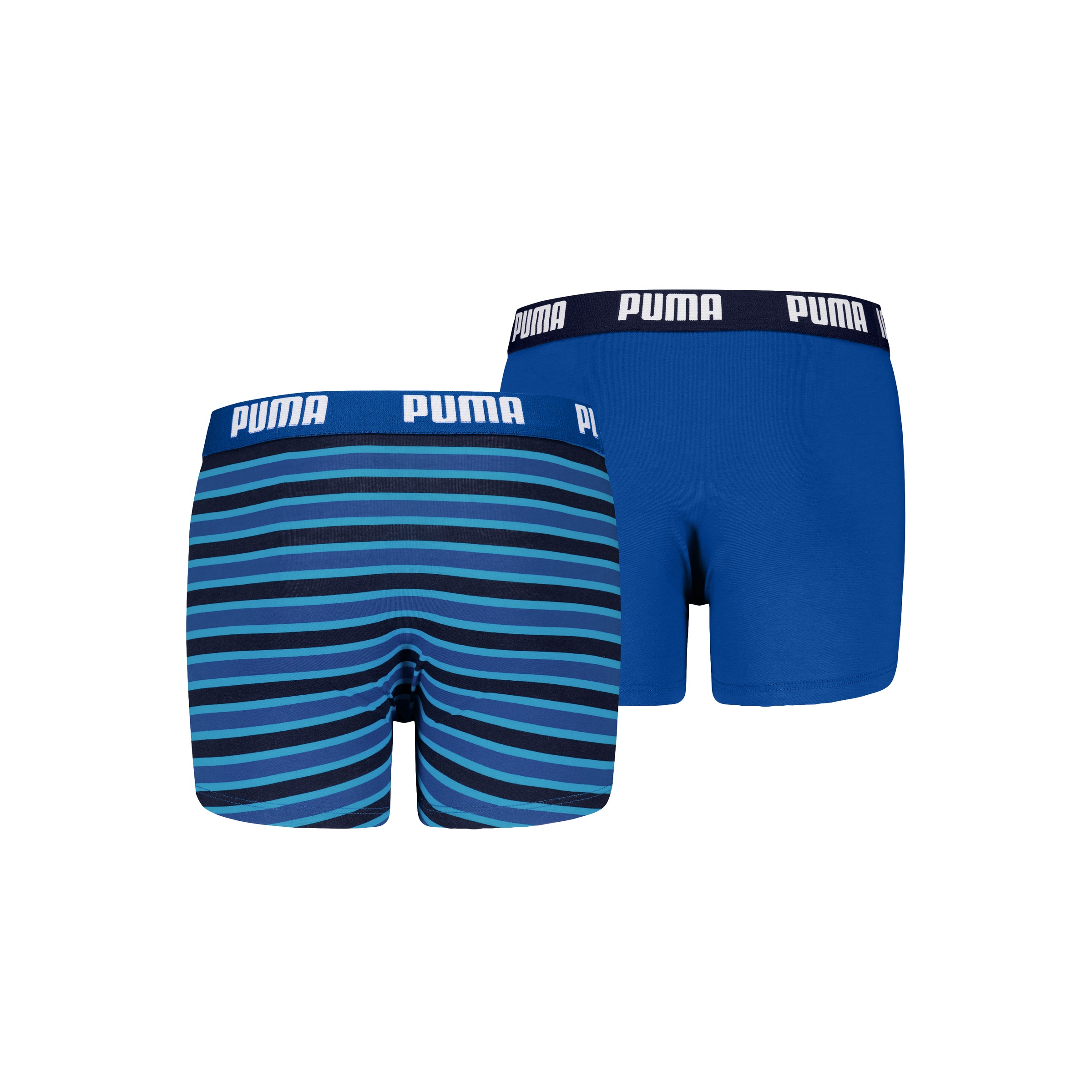 PUMA Boxershorts »PUMA BOYS EVERYDAY STRIPED BOXERS« 2er Pack,  ohne Eingriff, mit elastischem Logobund