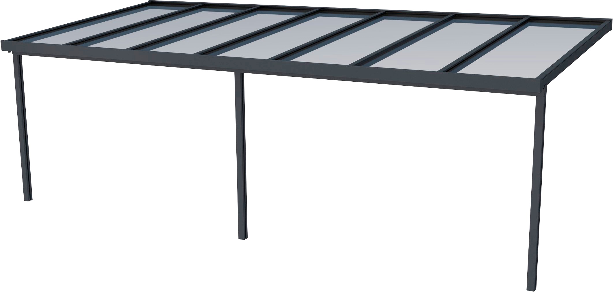 GUTTA Terrassendach "Premium", BxT: 712x306 cm, Dach Polycarbonat gestreift weiß