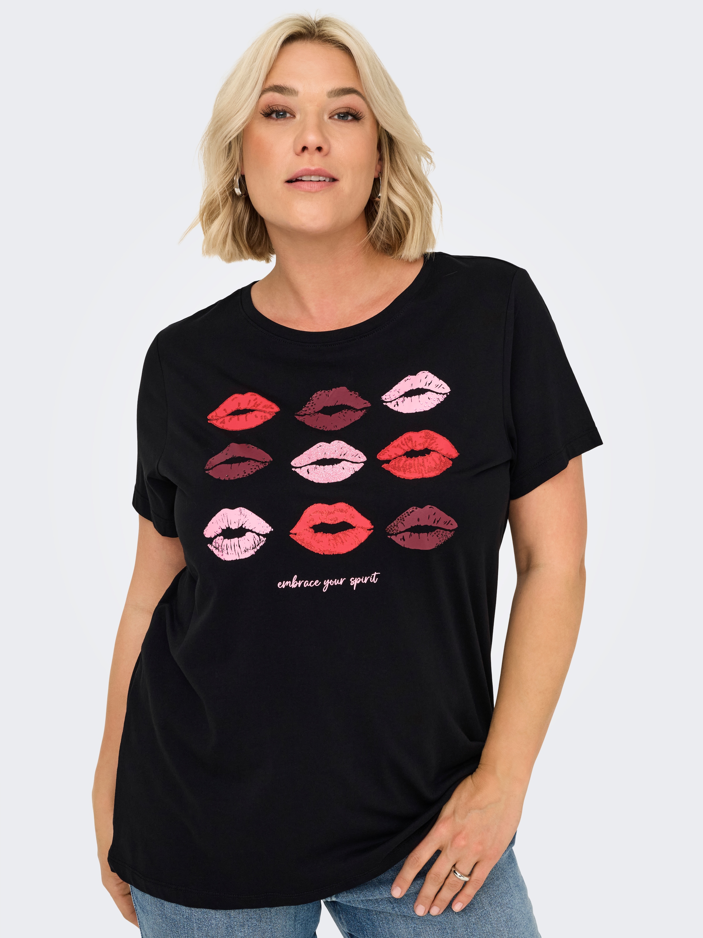 ONLY CARMAKOMA Kurzarmshirt "CARSIMONE LIFE SS O-NECK JRS" günstig online kaufen