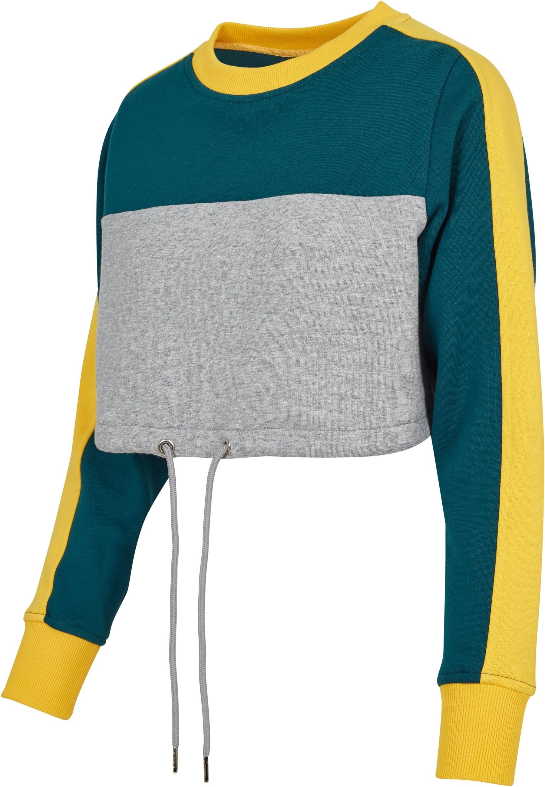 URBAN CLASSICS Sweatshirt »Urban Classics Damen Ladies Cropped 3-Tone Stripe Crew«, (1 tlg.)