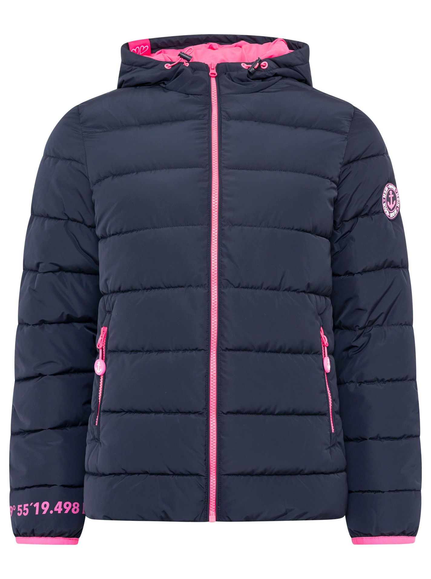 Zwillingsherz Steppjacke ""Moin Moin"" mit Kapuze Kapuze, wärmend, Kontrast günstig online kaufen