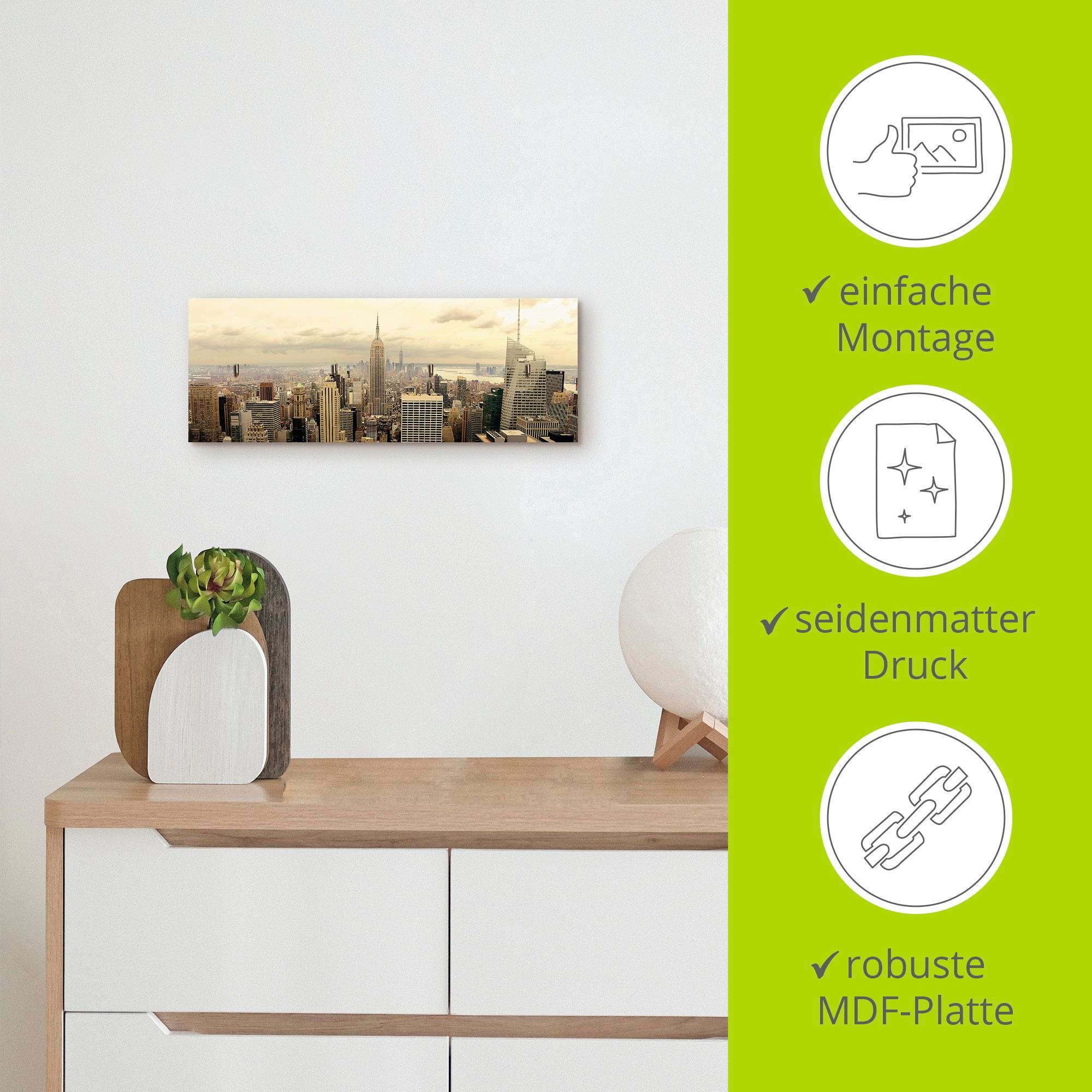Artland Hakenleiste »Skyline Manhattan - New York«, MDF