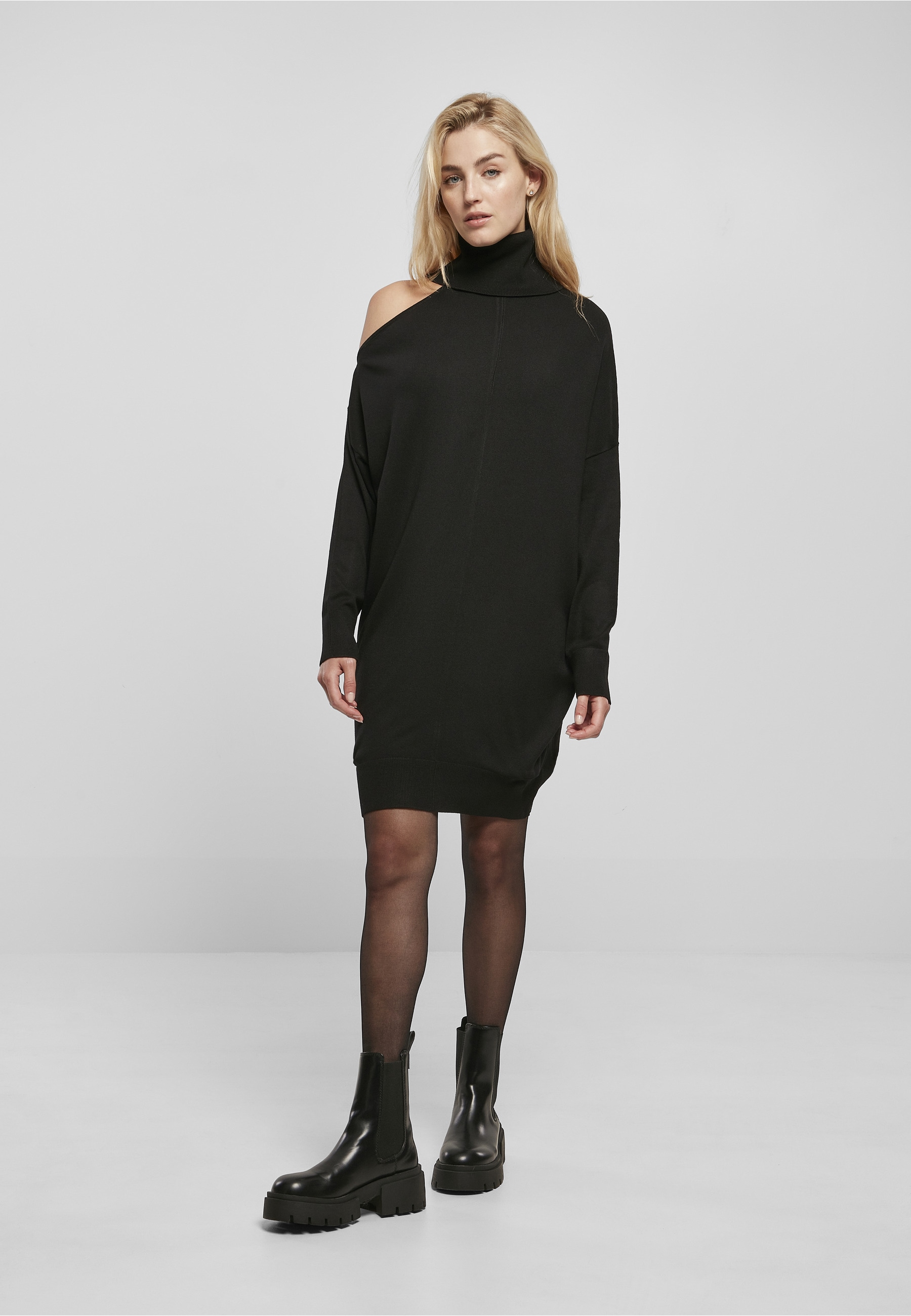 URBAN CLASSICS Shirtkleid »Urban Classics Damen Ladies One Shoulder Knit Dress« 1 Stk. tlg.