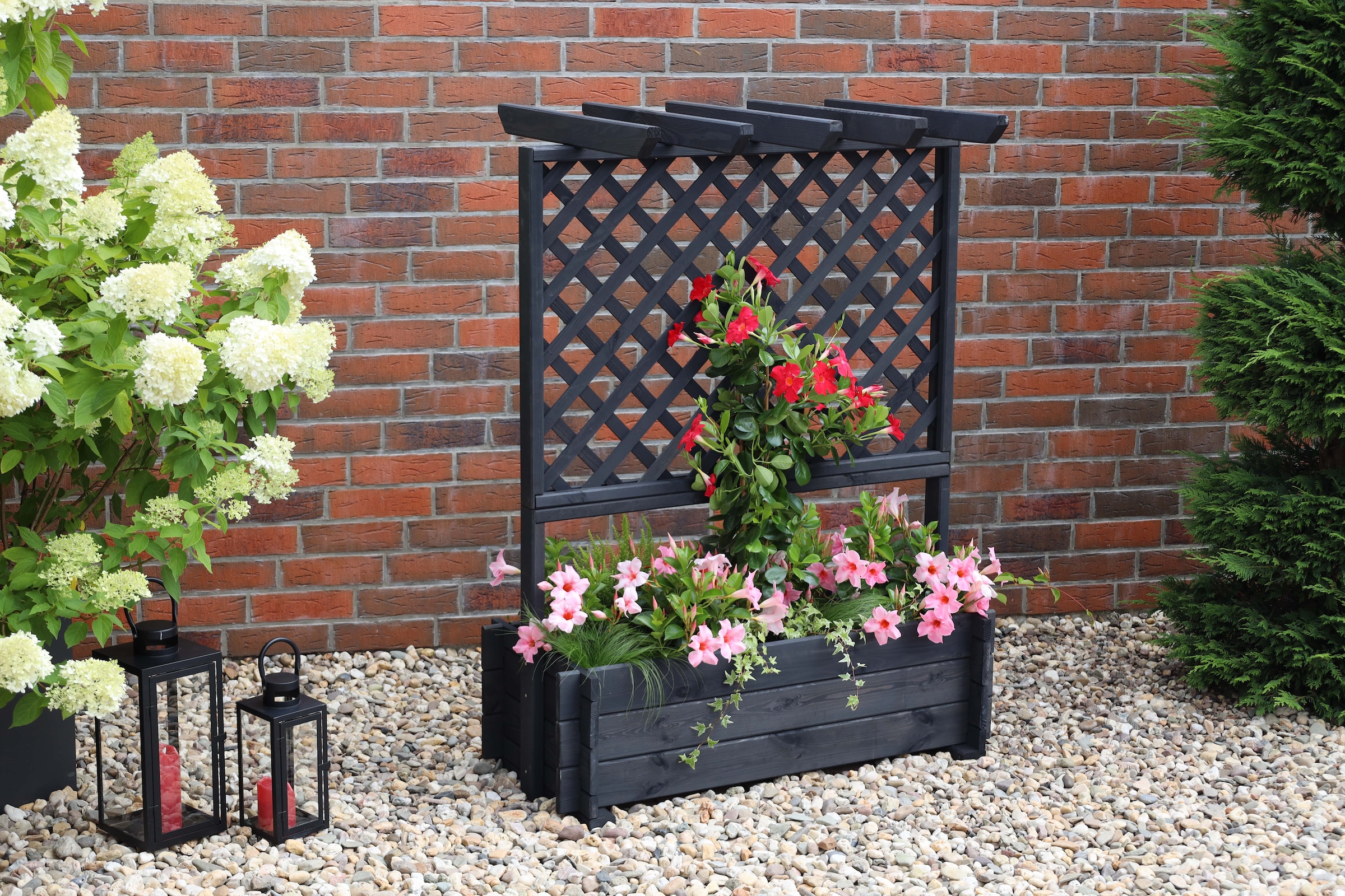 promadino Spalier, Pergola mit Pflanzkasten, BxTxH: 102x65x140 cm