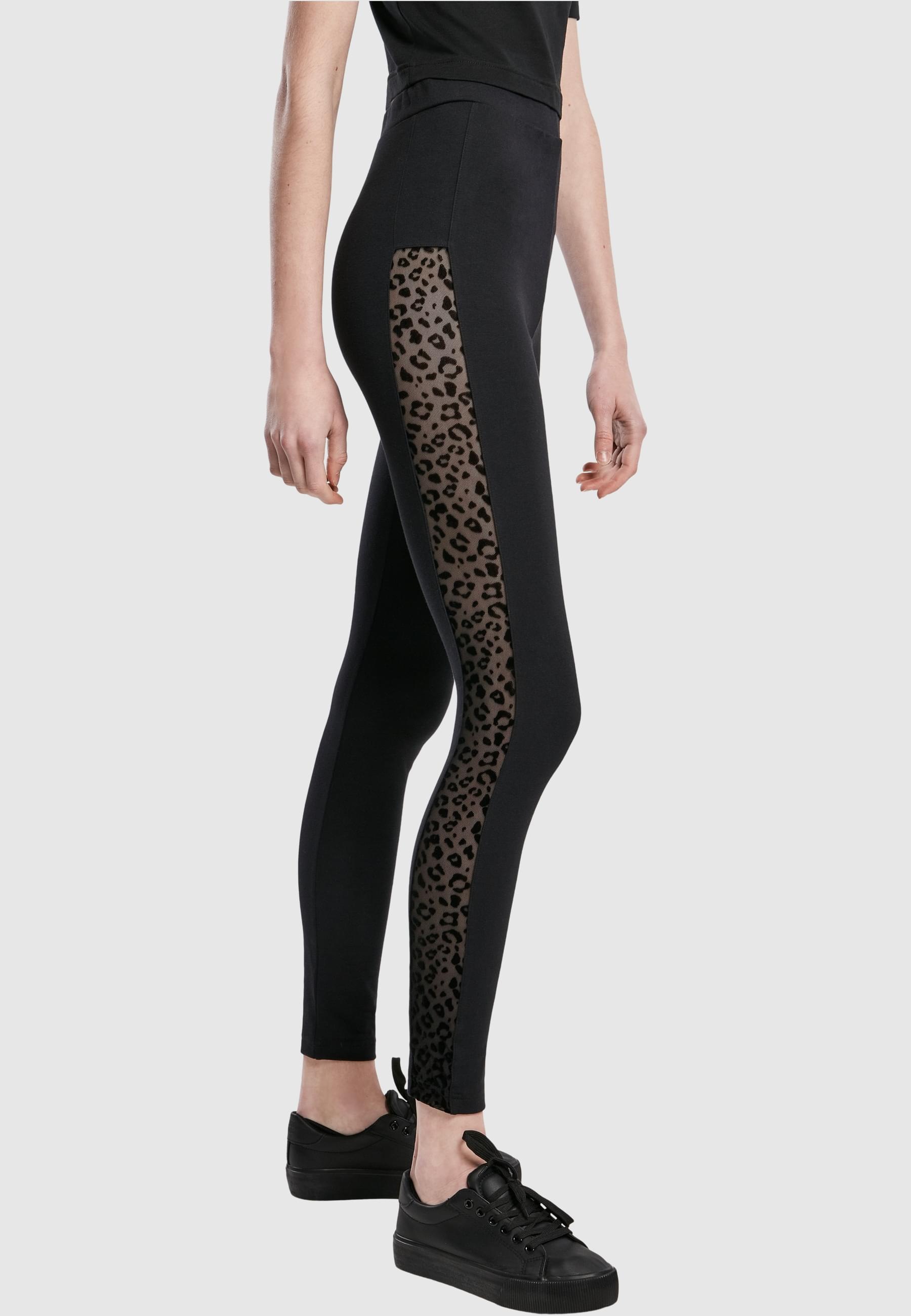 URBAN CLASSICS Leggings »Urban Classics Damen Ladies Flock Lace Stripe Leggings«, (1 tlg.)