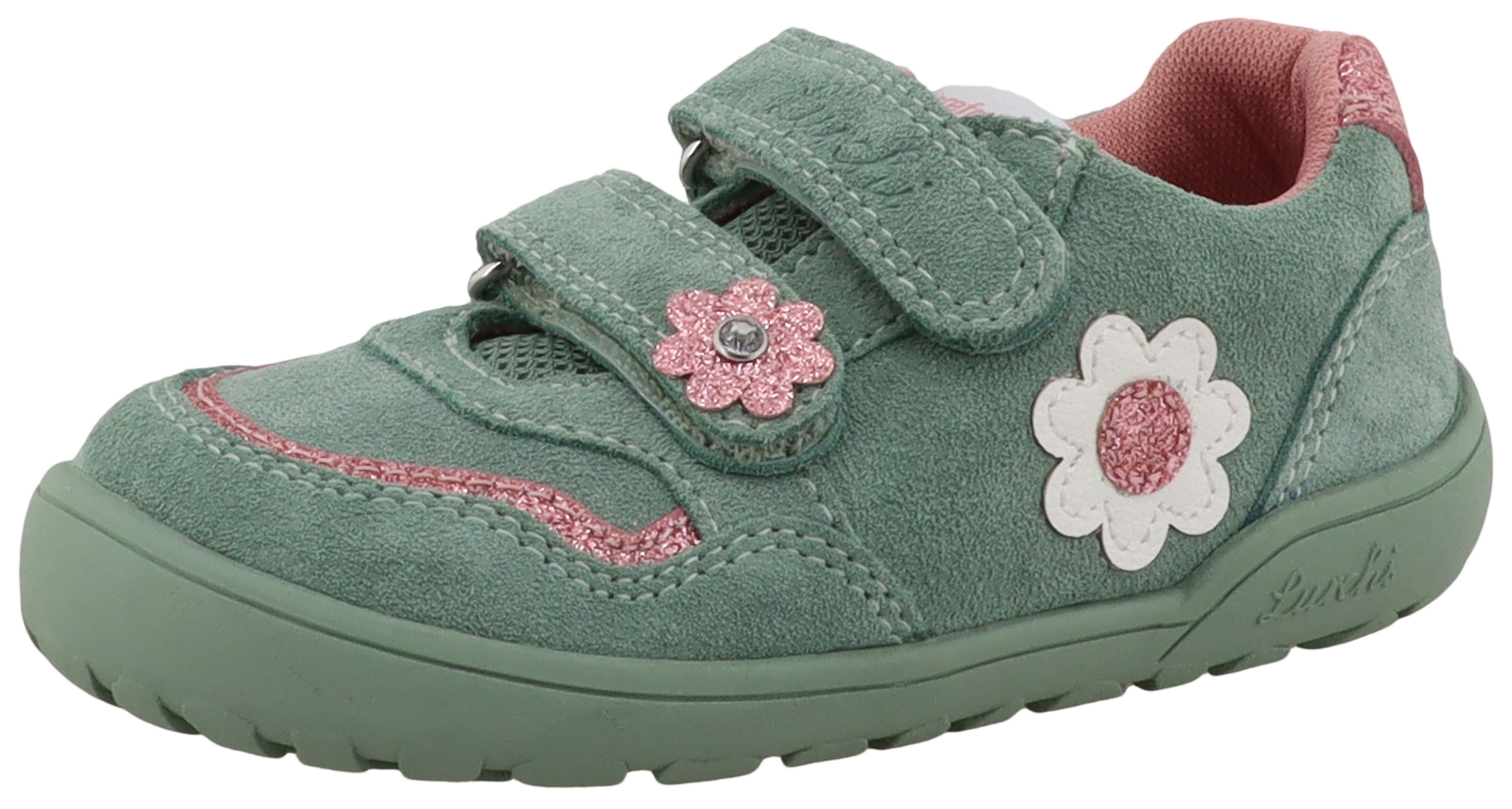 Lurchi "Jola Barefoot", Halbschuh, Sneaker mit Blüten, Größenschablone zum Download