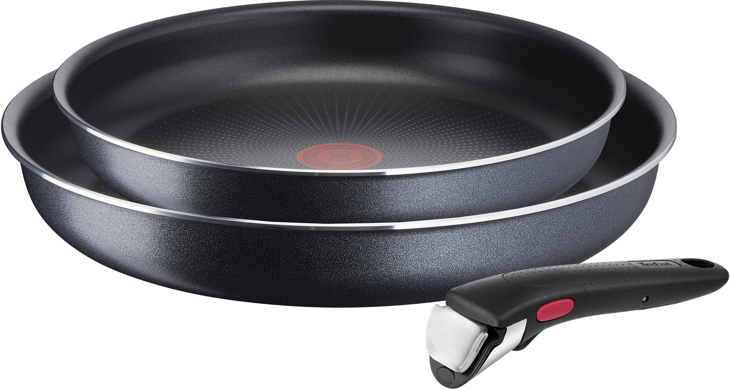 Tefal Pfannen-Set "Ingenio XL Force", Aluminium, (Set, 3 tlg., je 1 Pfanne Ø 24/28 cm, H: 6 cm), Antihaft, abnehmbarer G