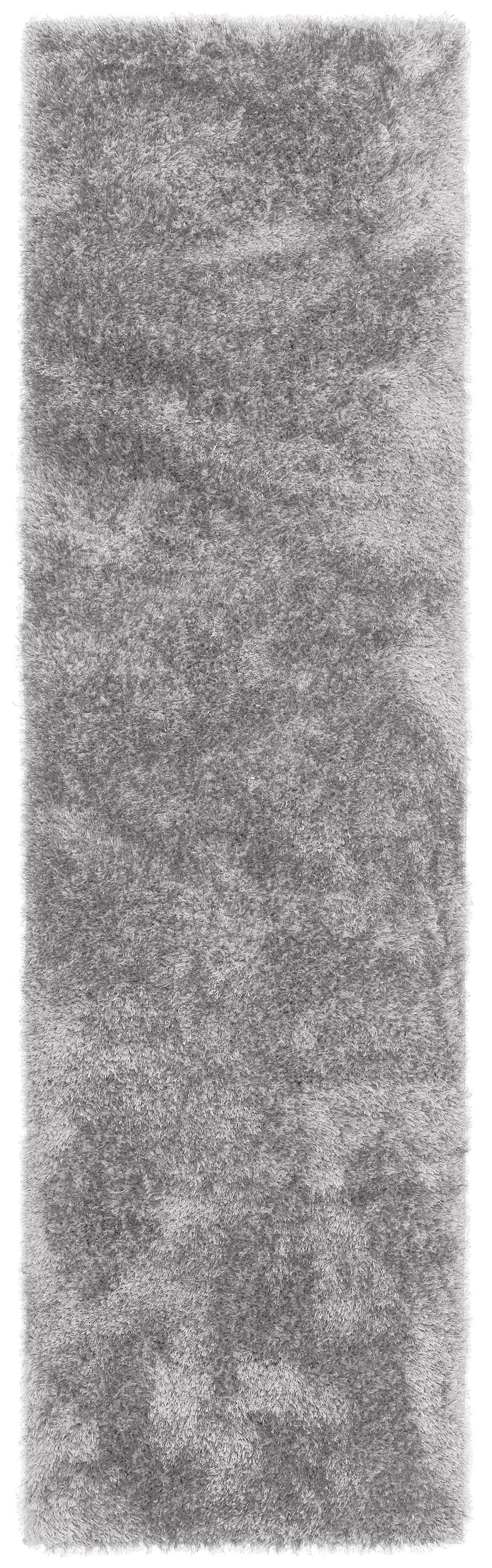 Hochflor-Läufer MY HOME, B:67cm H:43mm L:230cm, grau, Kunstfaser, Teppiche, "Malin", Uni-Farben, leicht glänzend, besonders flauschig durch Mikrofaser