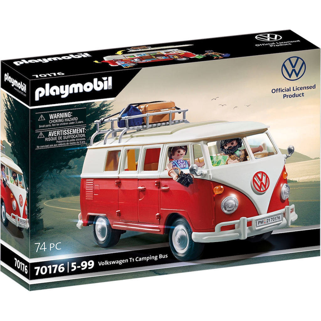 Playmobil® Konstruktions-Spielset »Volkswagen T1 Camping Bus (70176) VW Lizenz«, (74 St.)