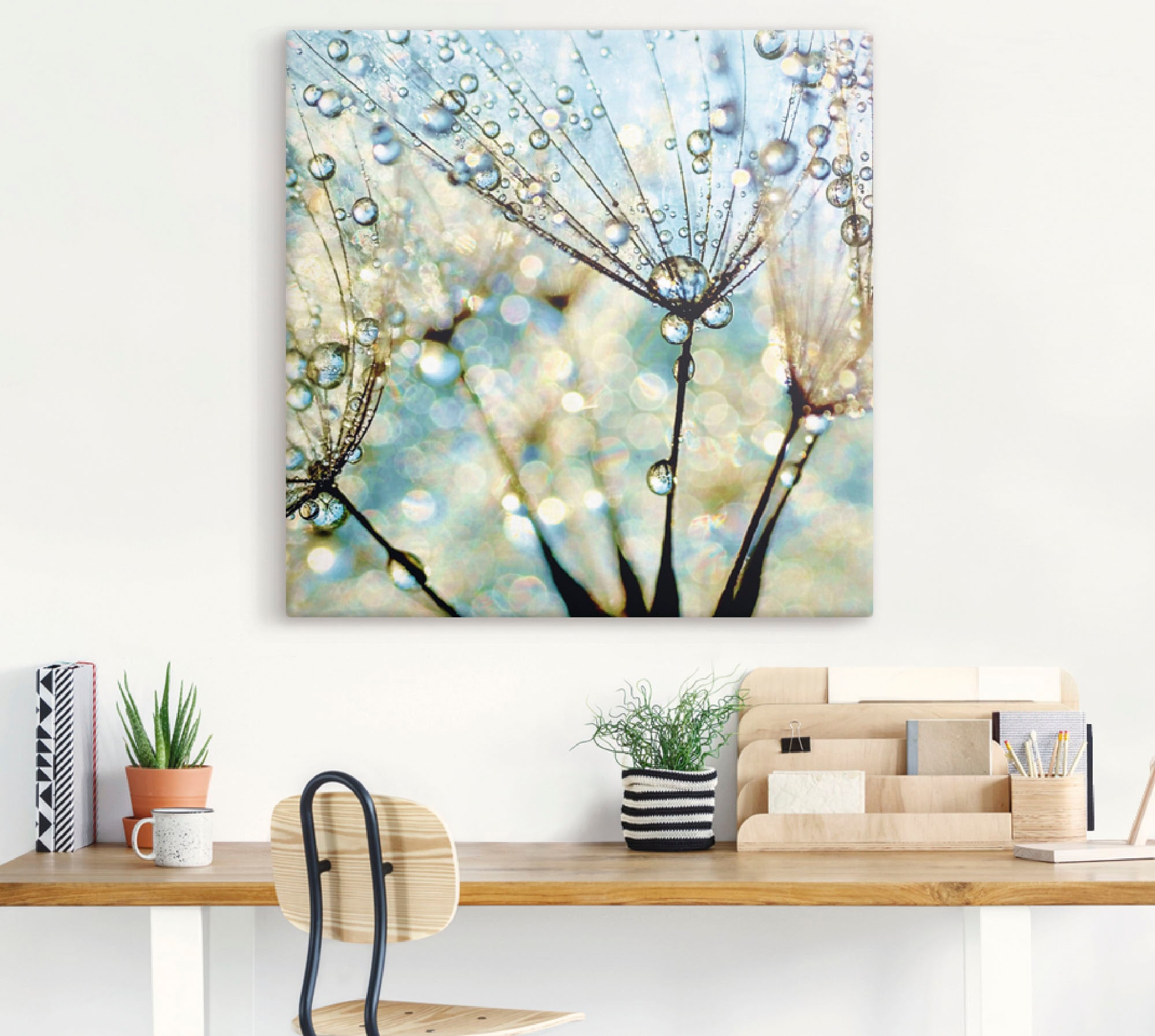 Artland Wandbild "Pusteblume Blaue Diamanten", Blumen, (1 St.), als Alubild günstig online kaufen