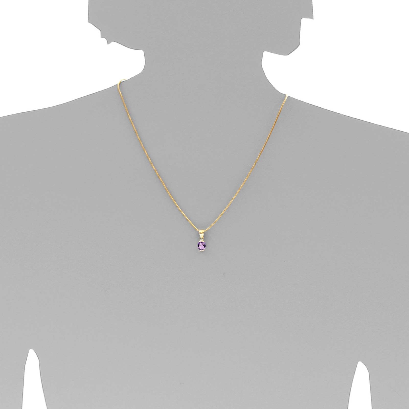OSTSEE-SCHMUCK Kettenanhänger »- Sophia 8x6 mm - Gold 333/000 - Amethyst«