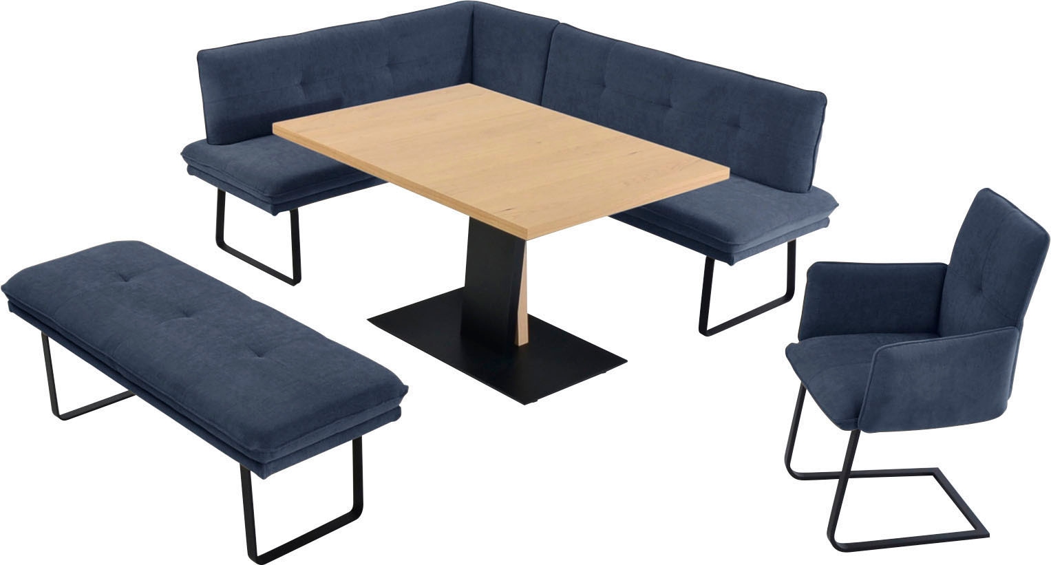 K+W Komfort & Wohnen "Giacomo III" 4 Stk. tlg. wahlweise links oder rechts langer Schenkel 207cm, Freischwingersessel