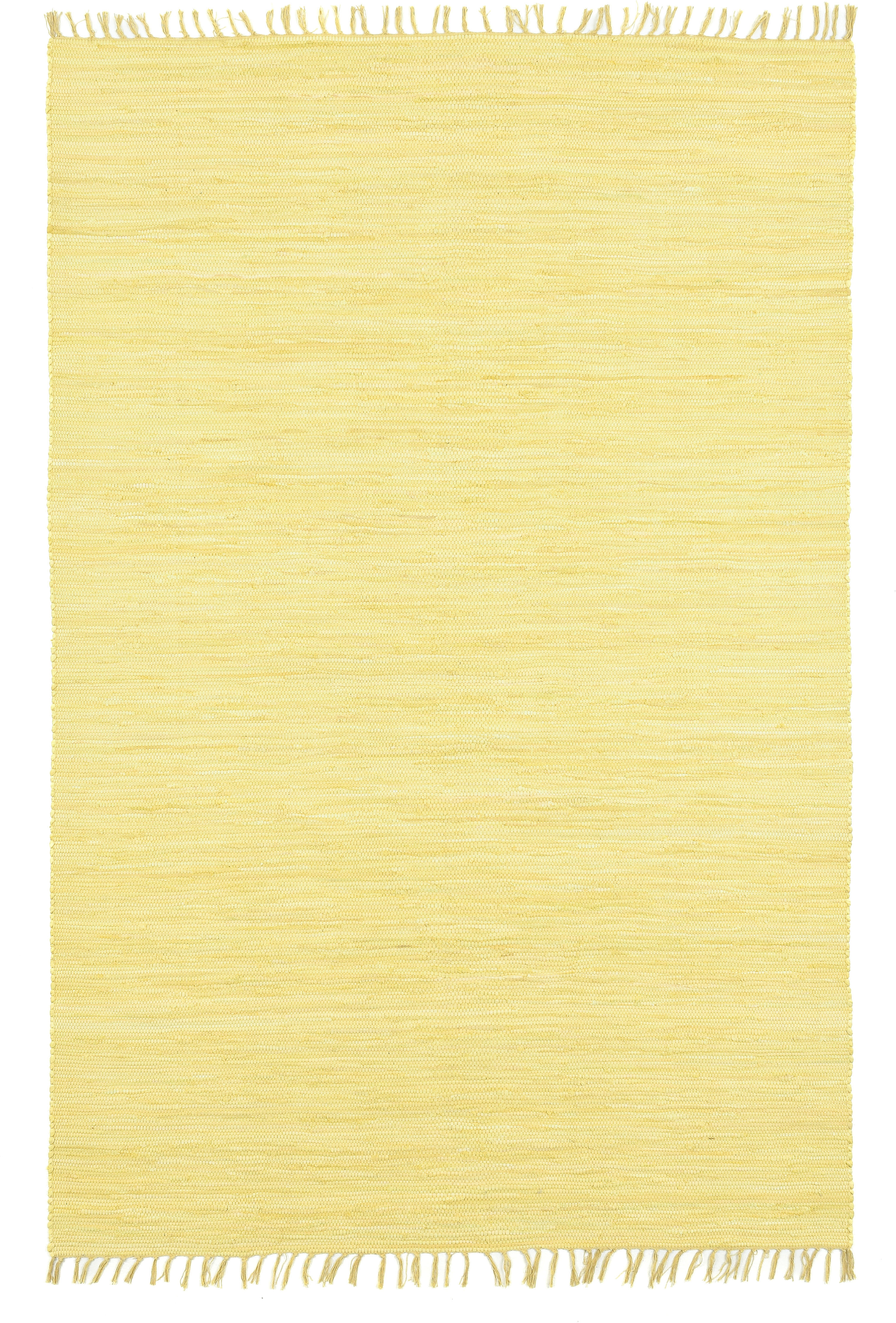 Thumbnail - my home Teppich "Cadis" rechteckig 5 mm Höhe Wendeteppich, mit Fransen, Uni Farben, handgewebt, reine Baumwolle