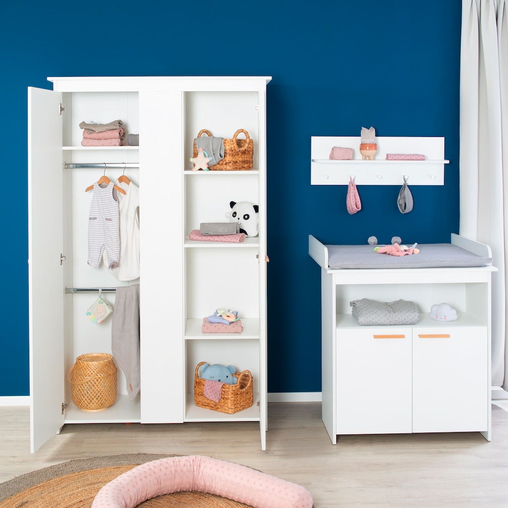 roba® Babyzimmer-Komplettset »roba Anton«, (Set, 3 St., bestehend aus Kombi-Kinderbett, Kleiderschrank und Wickelkommode)