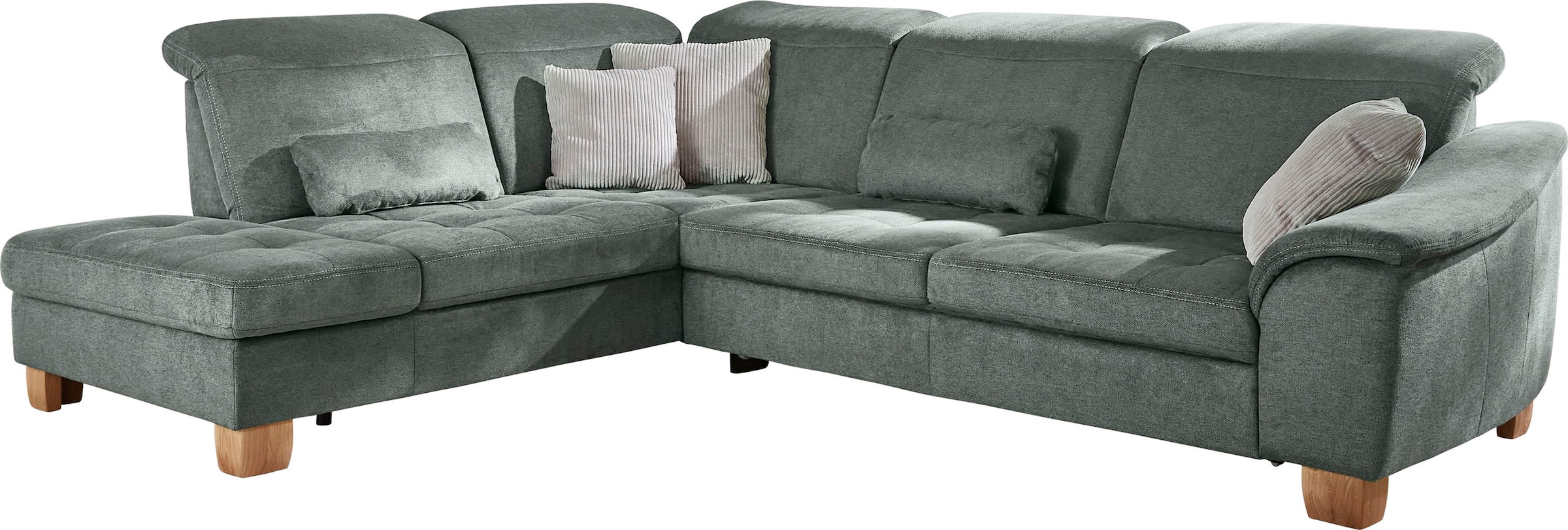 Die PlanBar Ecksofa "PP-LA23145 L-Form" inkl. Kopfpolsterverstellung, Federkernpolsterung
