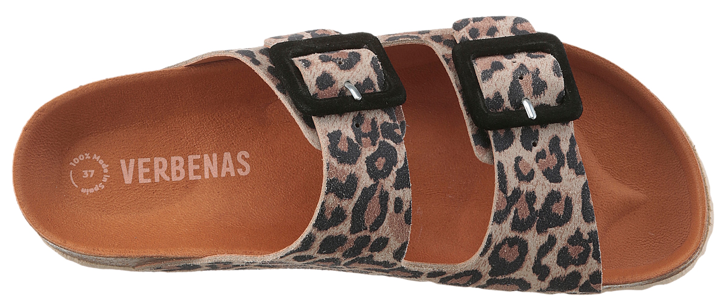 VERBENAS Pantolette »Randell Leopardo«, Sommerschuh, Schlappen, Hausschuh mit Softfußbett