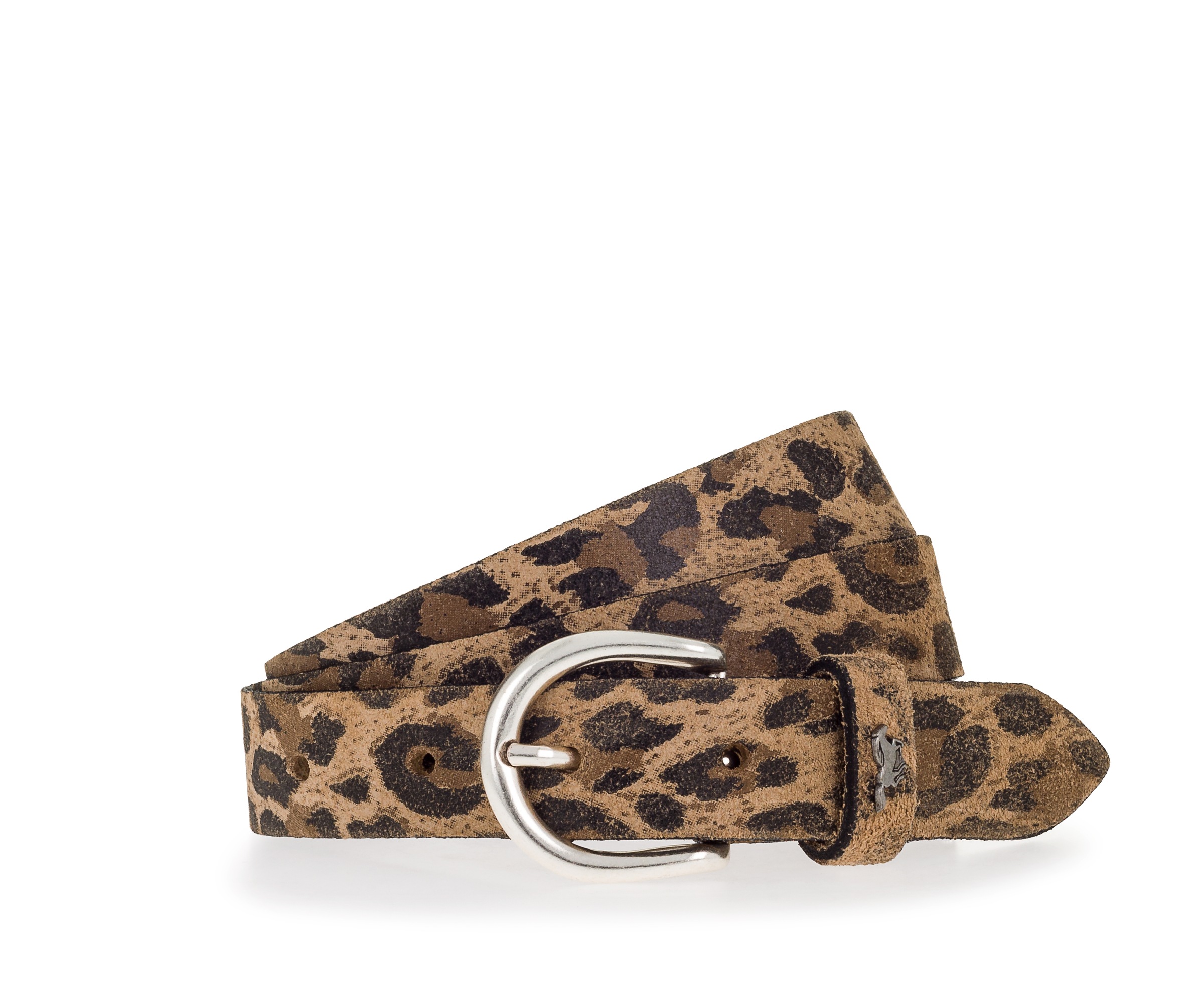Ledergürtel MUSTANG, Damen, Gr. 100, braun (taupe, schwarz braun), Leder, Gürtel Ledergürtel, Modischer Animal-Print, 2,5 cm