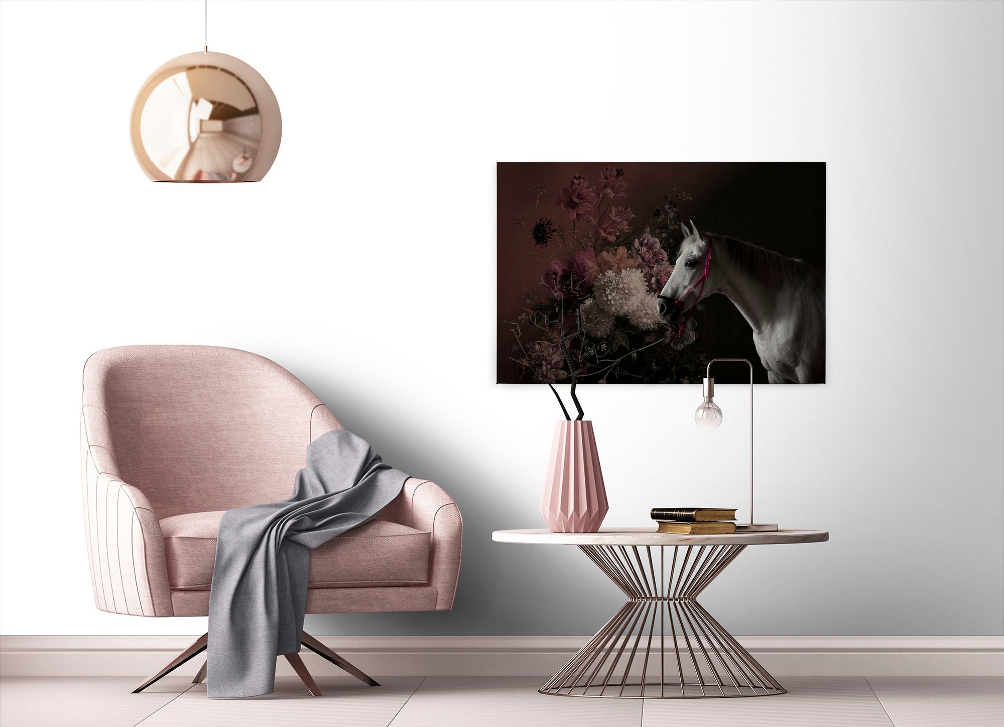 A.S. Création Leinwandbild »horses«, Kunst-Tiere-Kinder, (1 St.), Keilrahmen Bild Blumen Floral Pferd Leinwand-Bild Wohnzimmer modern