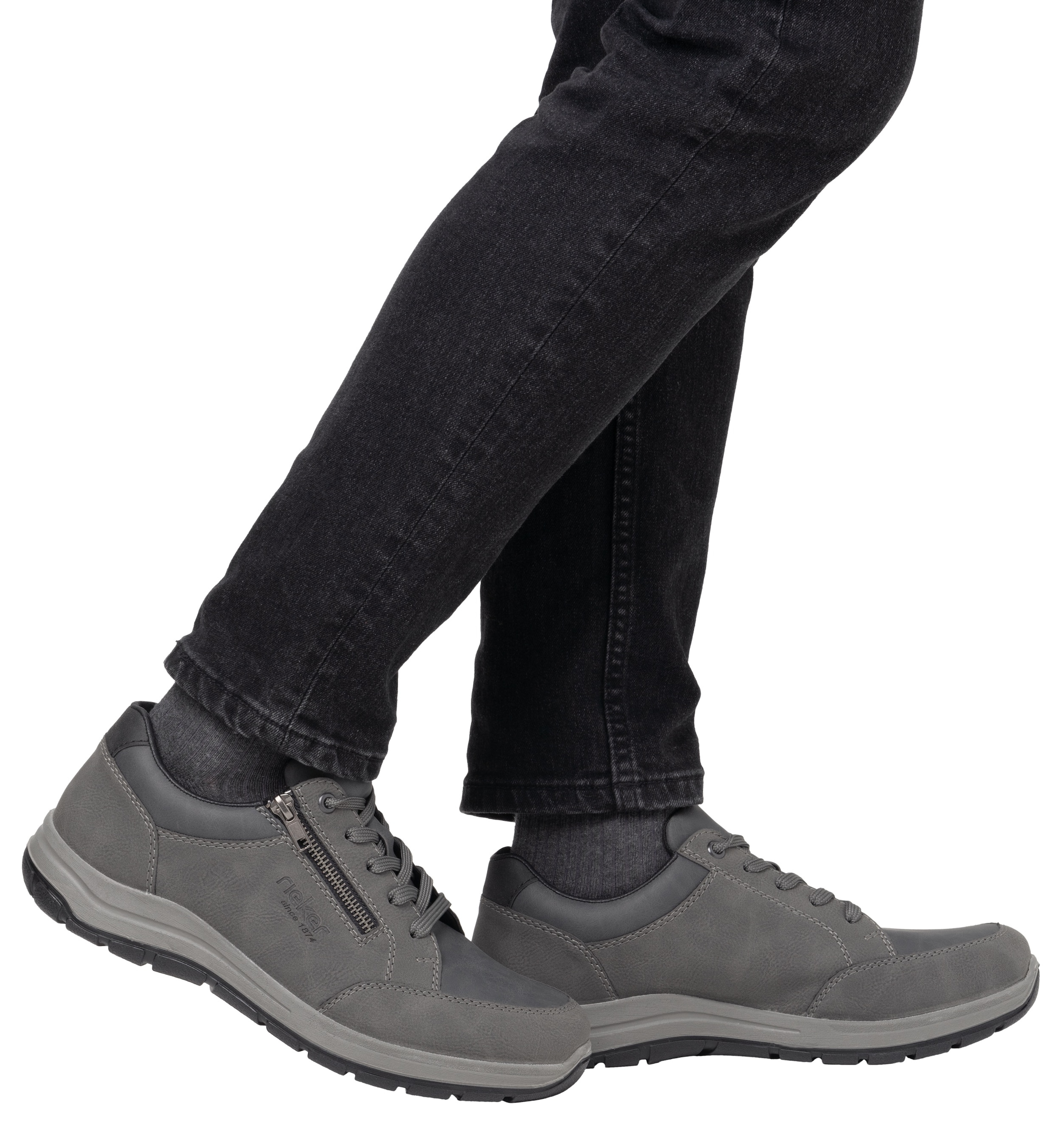 Rieker Sneaker, Freizeitschuh, Halbschuh, Schnürschuh mit gepolstertem Schaftrand