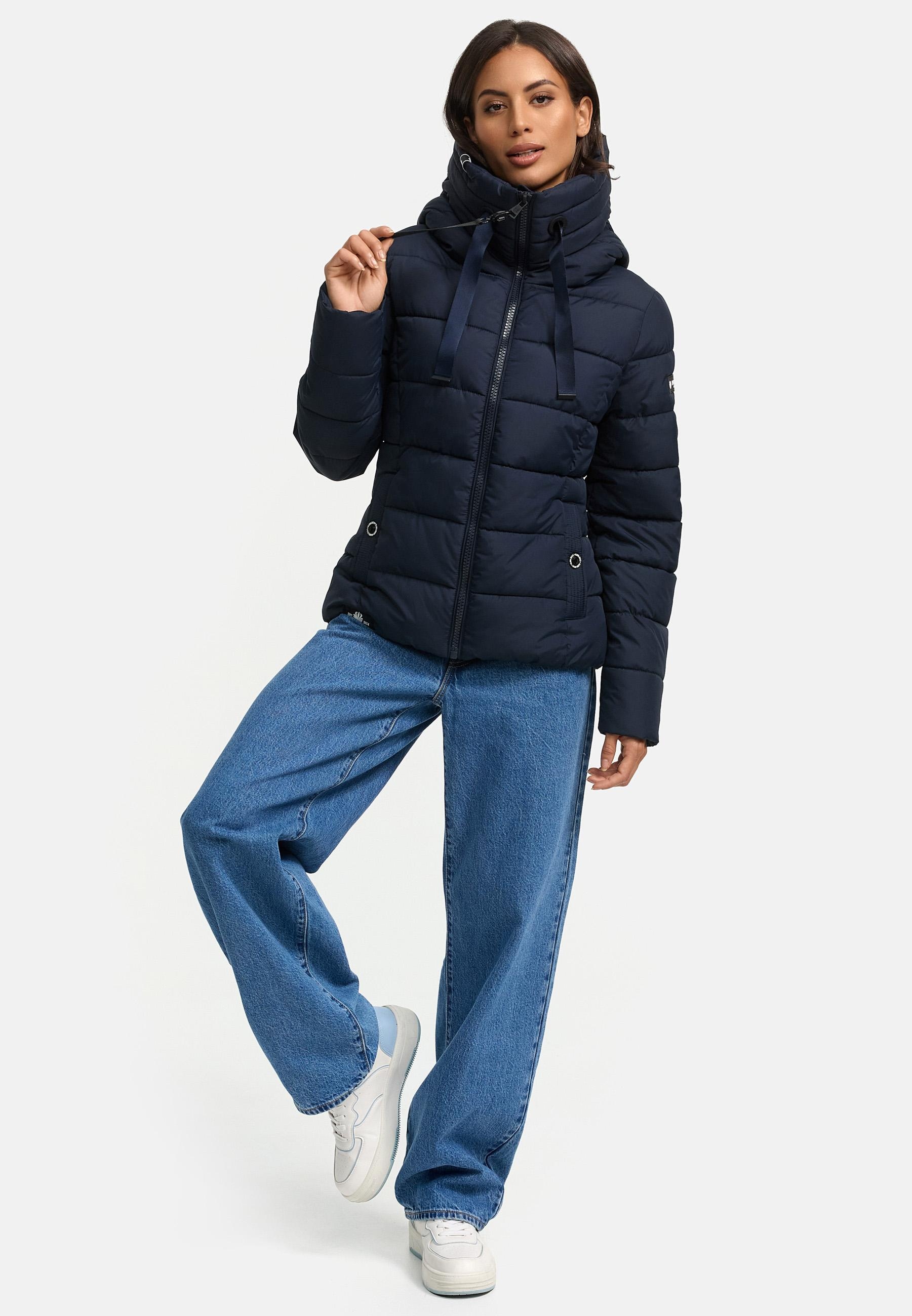 Navahoo Steppjacke »Amayaa«, mit Kapuze, stylische Damen Winterjacke mit coolen Applikationen