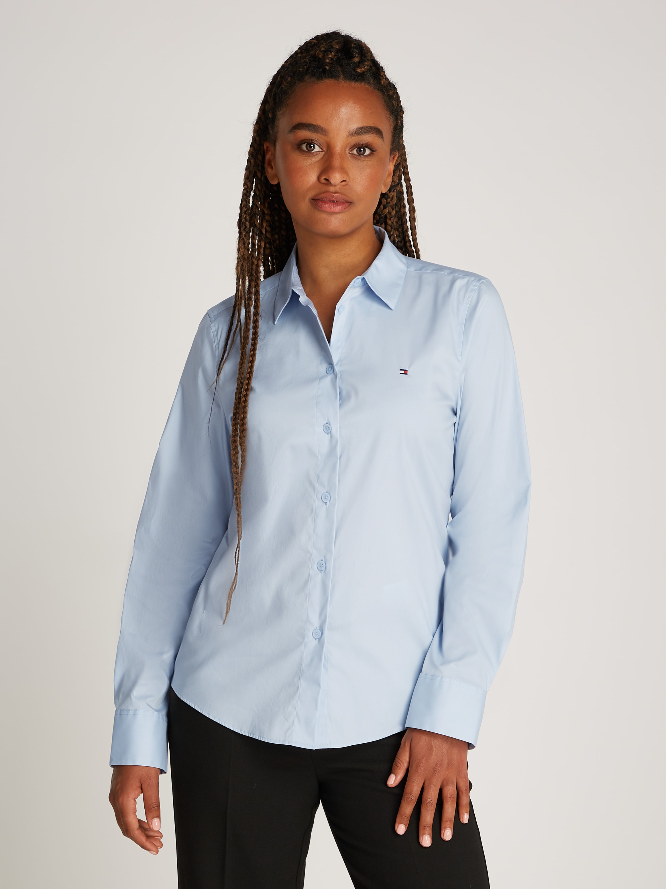 Tommy Hilfiger Hemdbluse "ESS POPLIN REGULAR SHIRT", Popeline Qualität