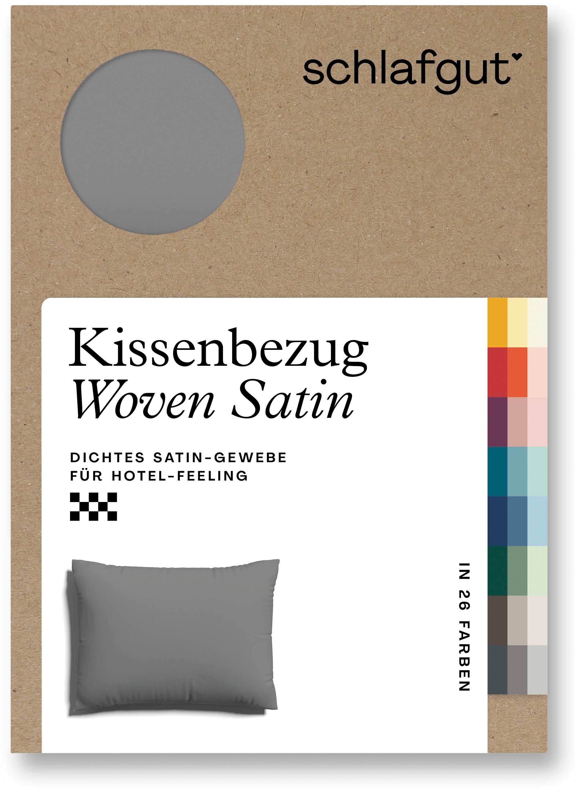 Schlafgut Kissenbezug »Woven Satin aus Mako-Baumwolle, langlebig, pflegeleicht, dicht gewebt«, (1 St.), Kissenhülle mit Reißverschluss, passender Bettbezug erhältlich