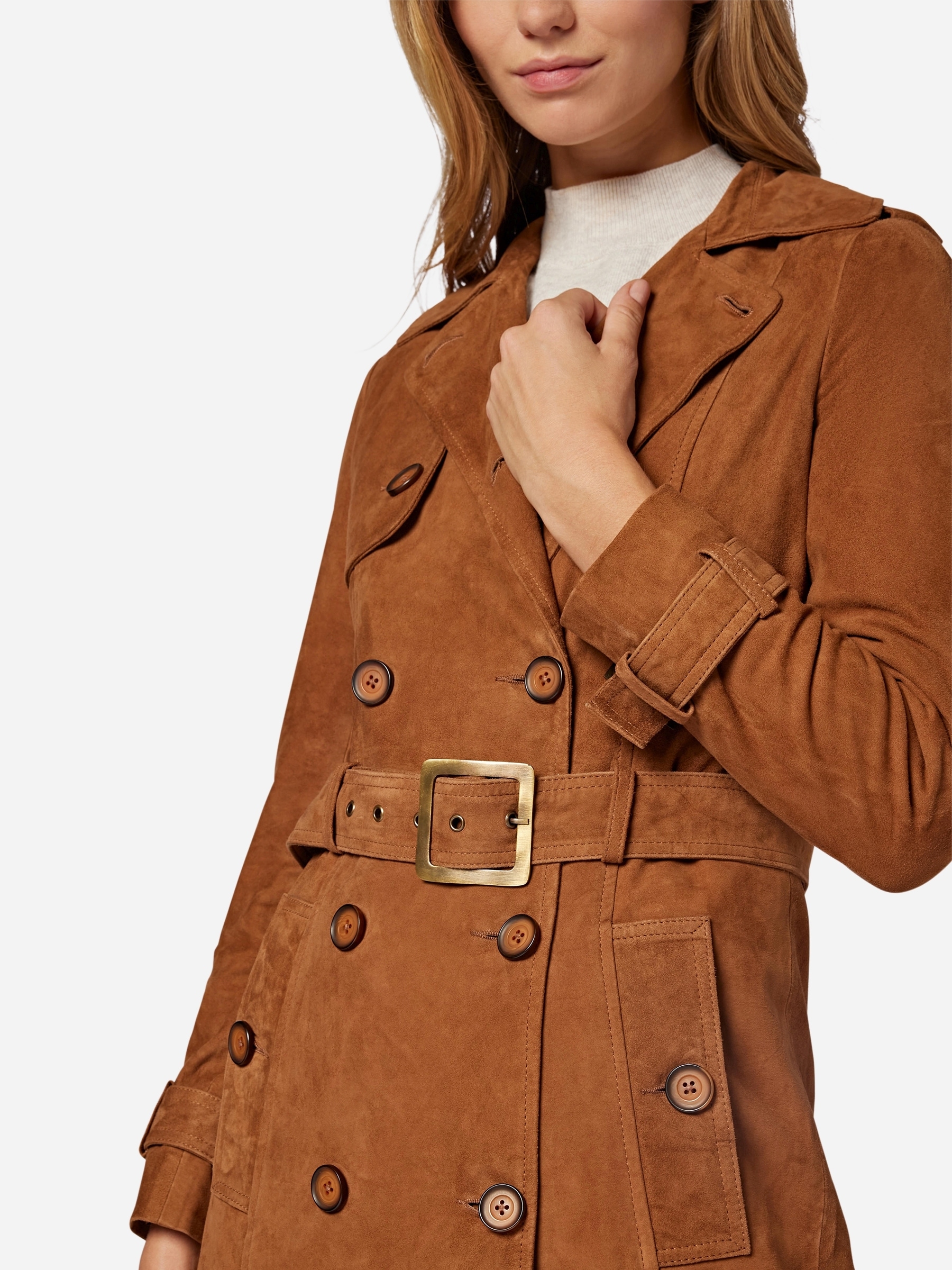 RICANO Trenchcoat »Mantel Gloria« Handgefertigt aus echtem Leder