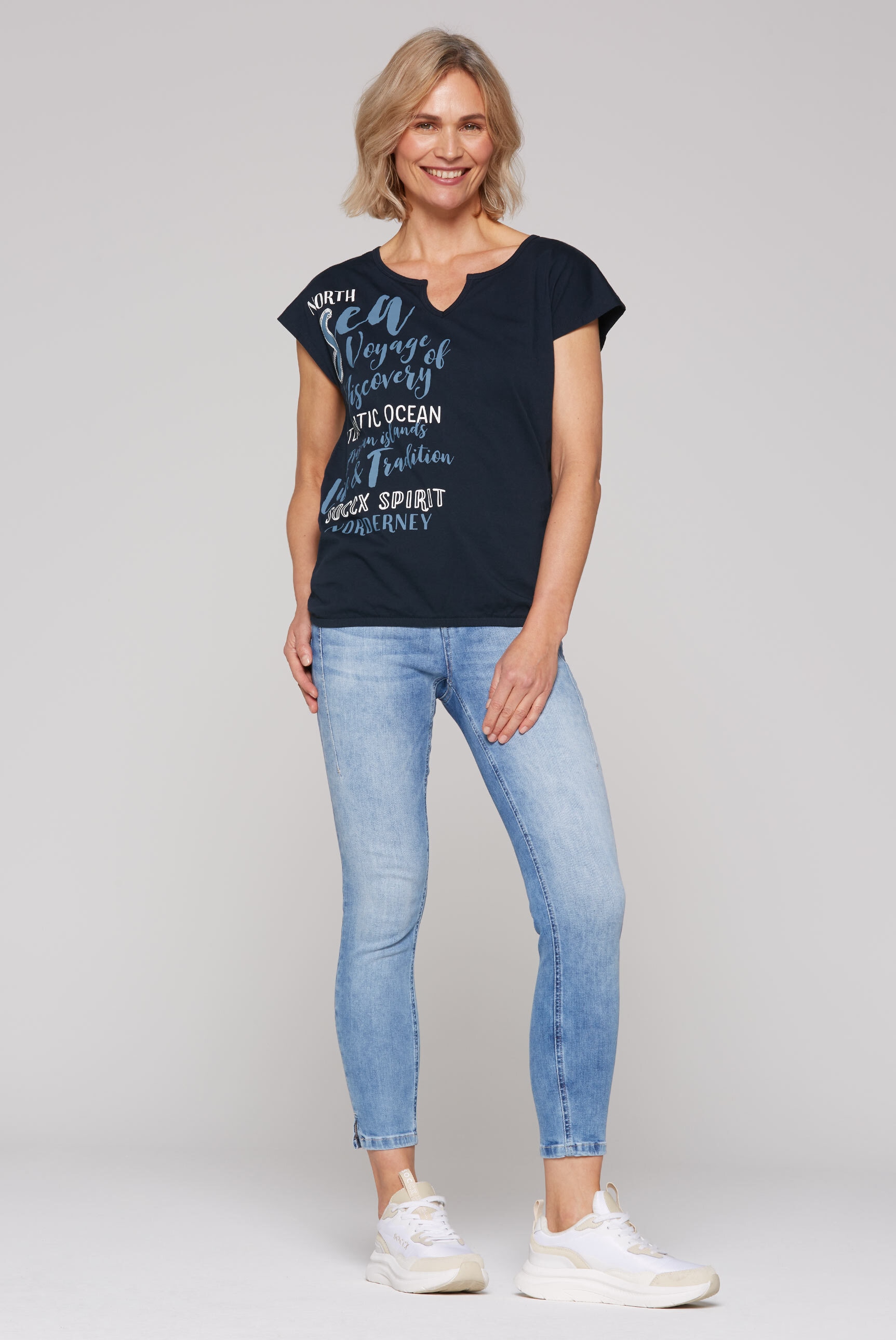 SOCCX Rundhalsshirt, mit Gummizug im Saum