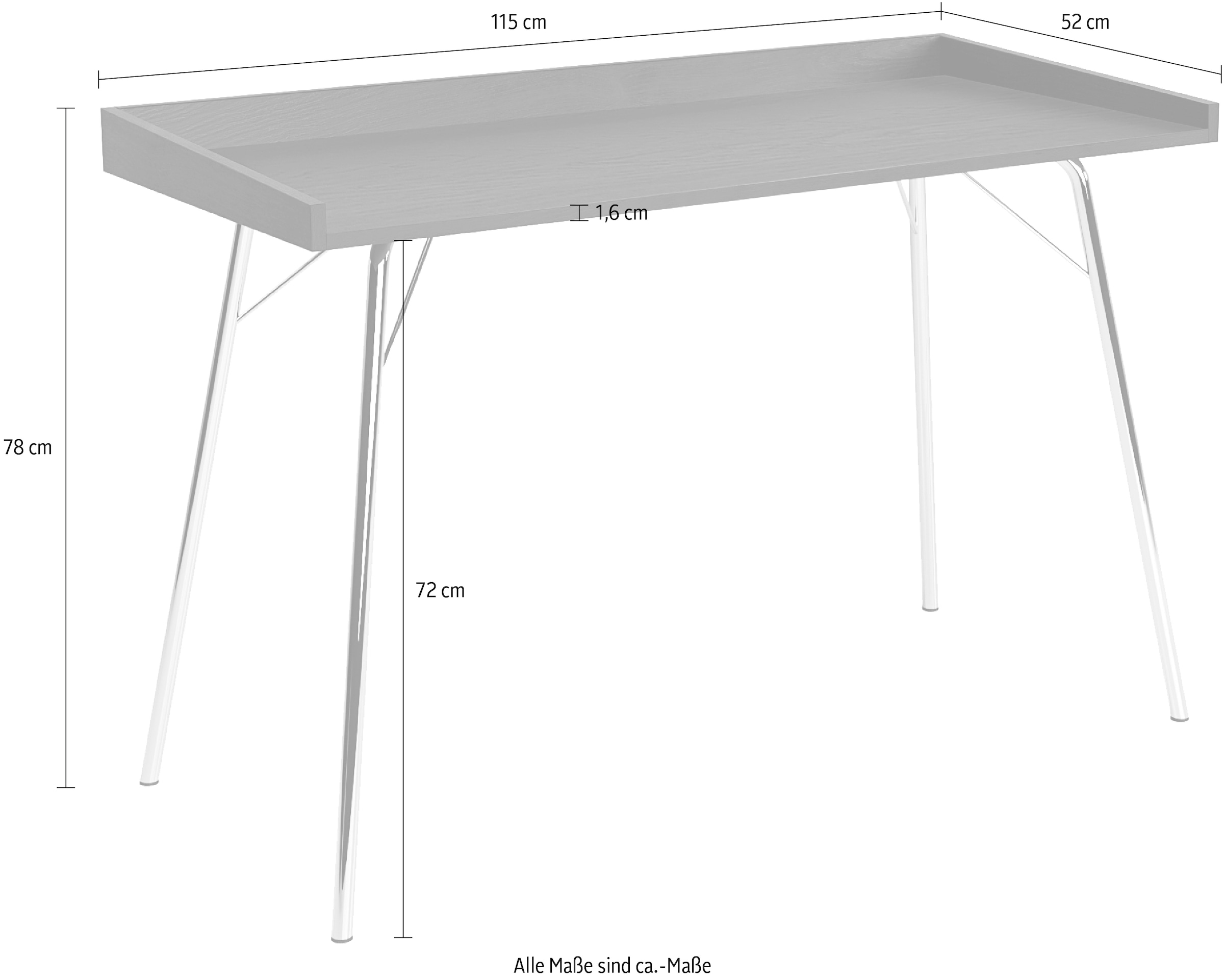 Woodman Schreibtisch, Holzfurnier aus Eiche