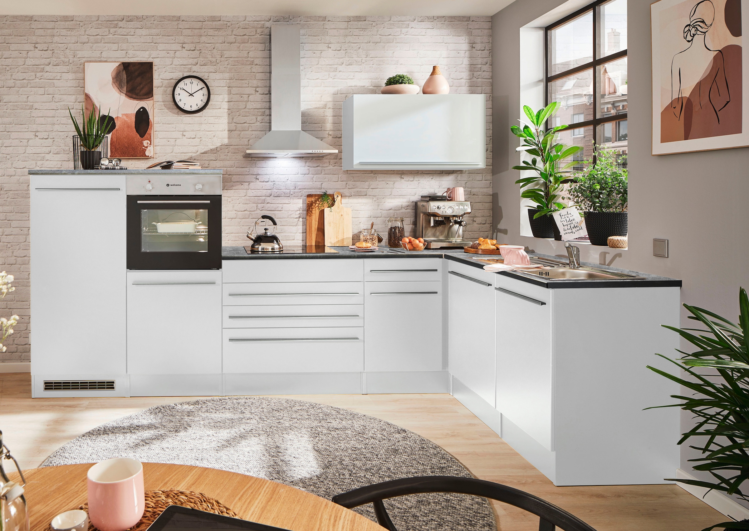 BASIC by Balculina Winkelküche »Jazz«, Stellbreite 320/175 cm, wahlweise mit E-Geräten