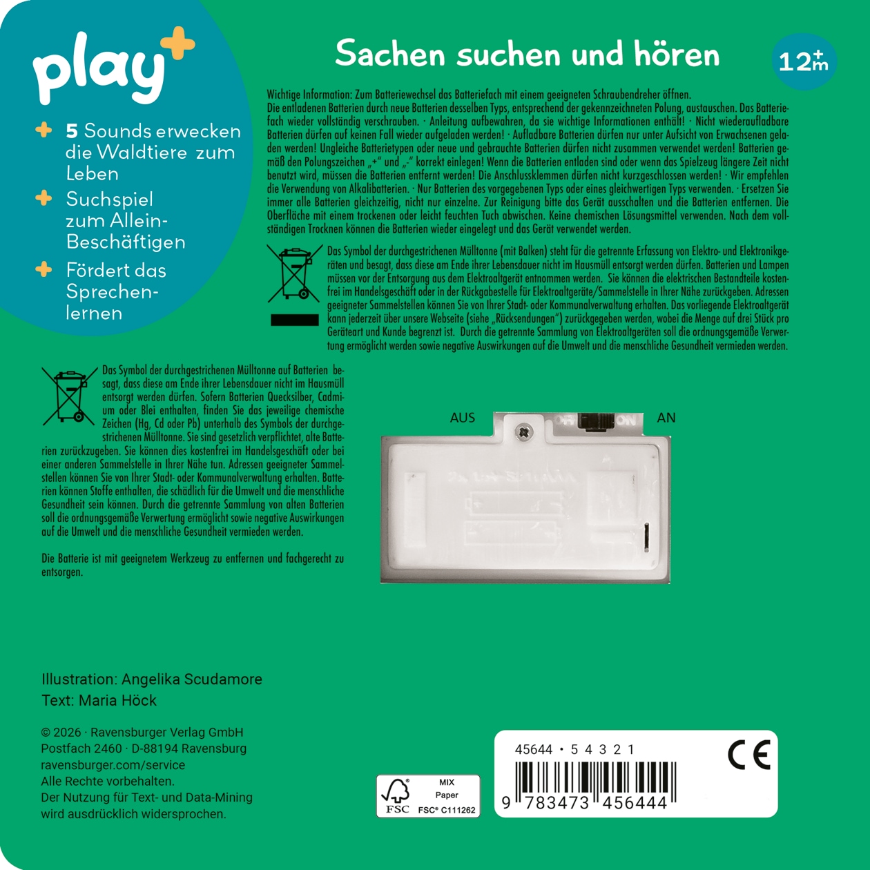 Ravensburger Kinderbuch »Play+ Mein allererstes Soundbuch Tiere im Wald«