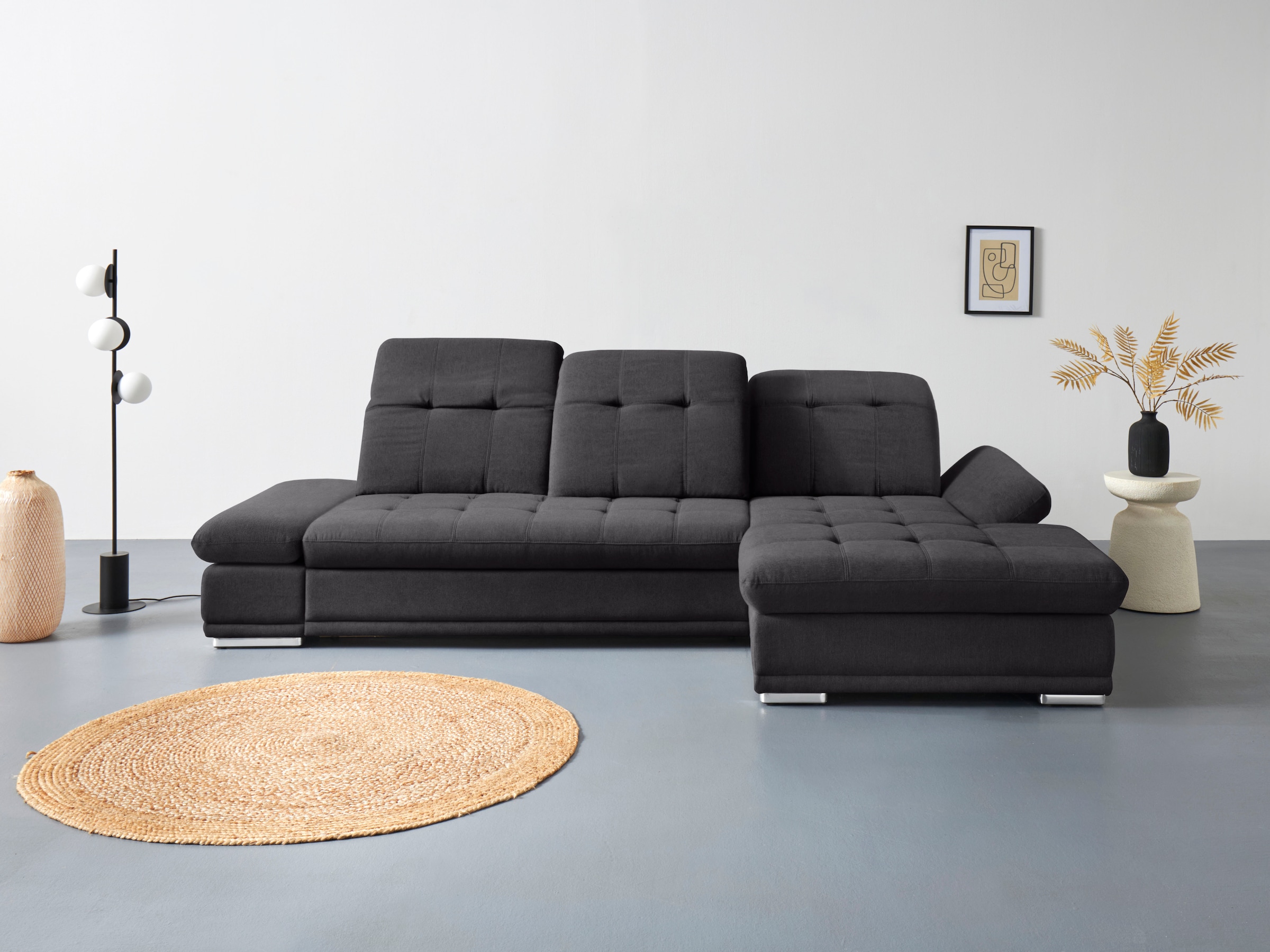 COTTA Ecksofa "Holiday L-Form mit Sitztiefen-, Armteil- und Kopfteilverstellung" wahlweise mit Schlaffunktion & Bettkasten
