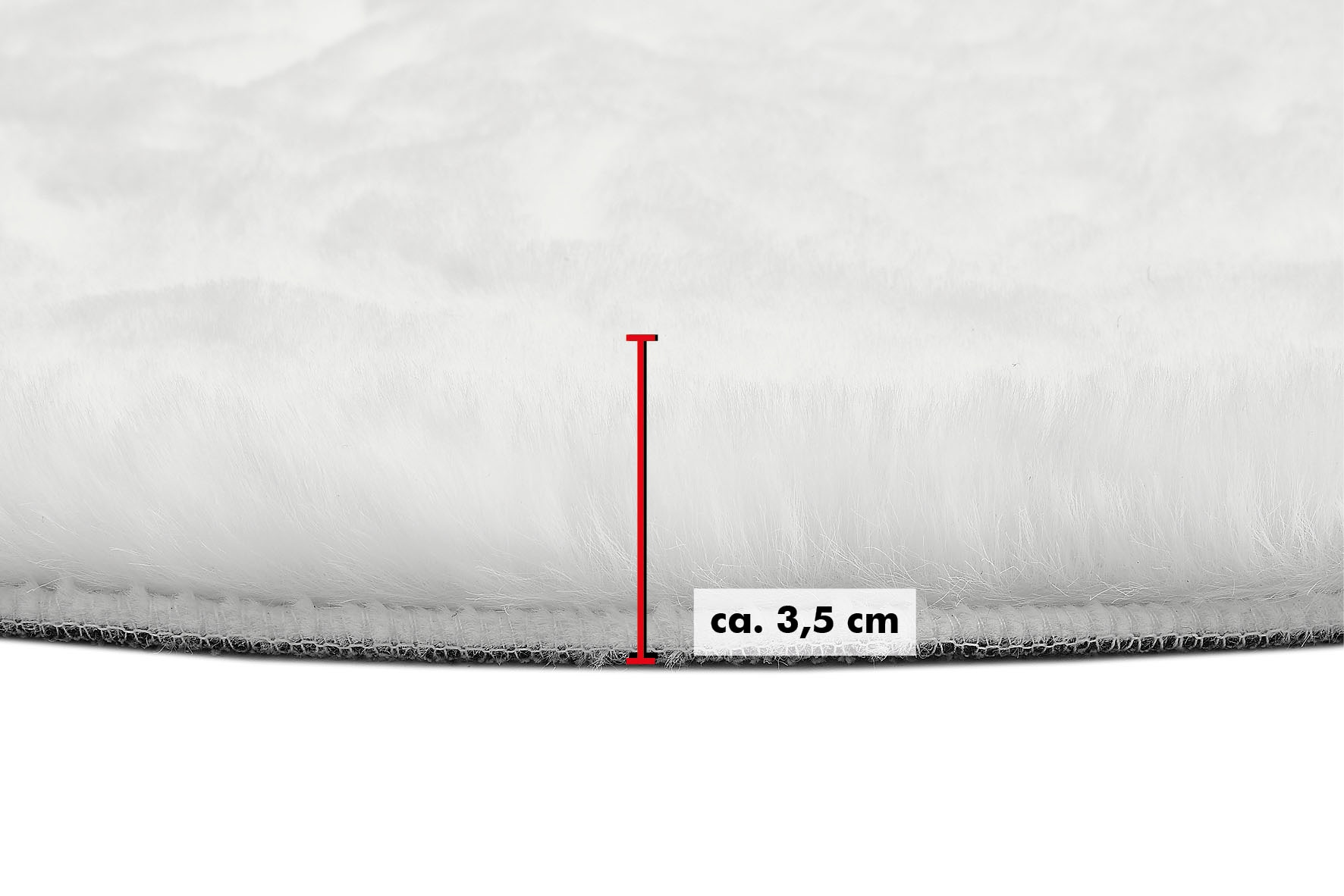 LUXOR living Fellteppich »Novara«, rund, 30 mm Höhe, Kunstfell, Kaninchenfell-Haptik, besonders weicher Hochflor