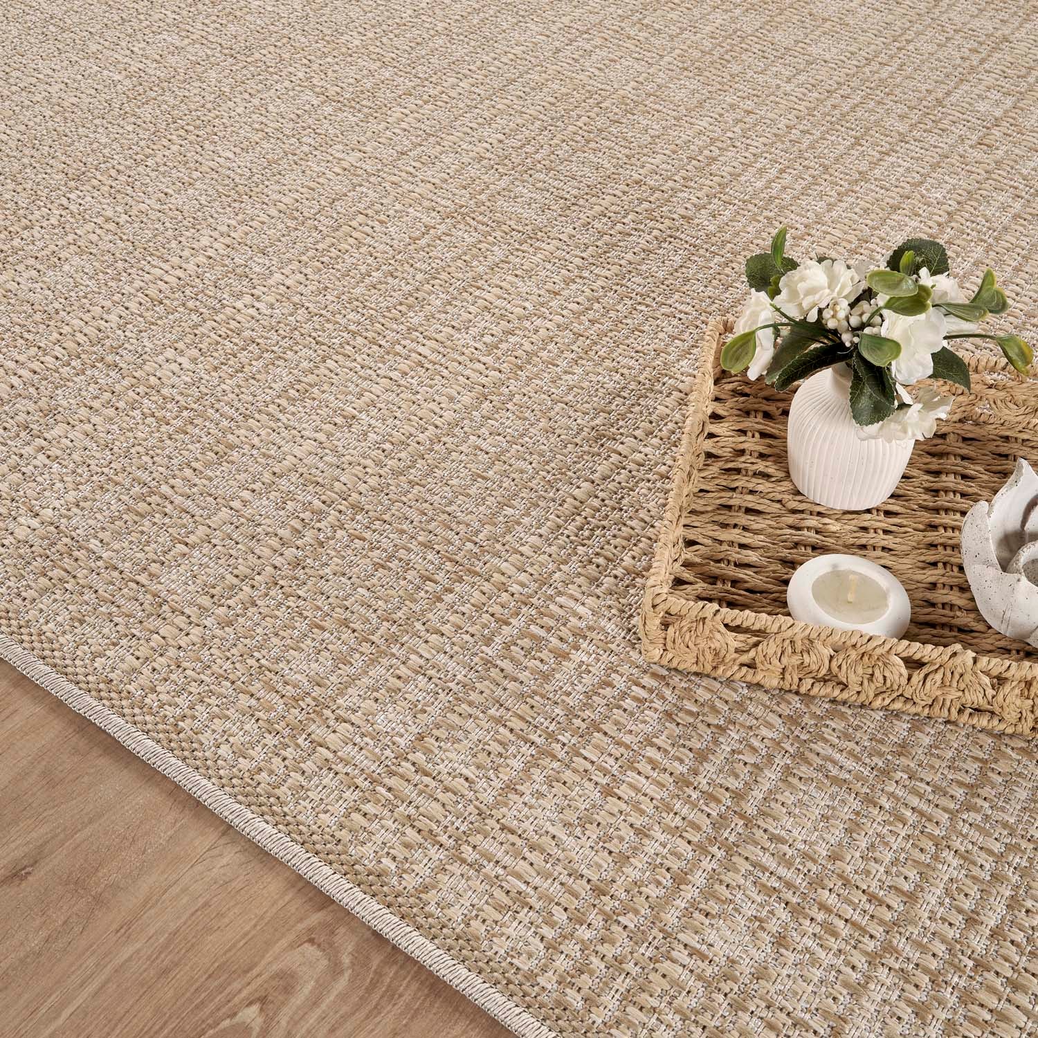 Carpet City Outdoorteppich »Flachgewebe in Sisal-Optik, Wetterfest & UV-beständig« rechteckig 0,5 mm Höhe Witterungsbeständig für Balkon, Terrasse, Garten