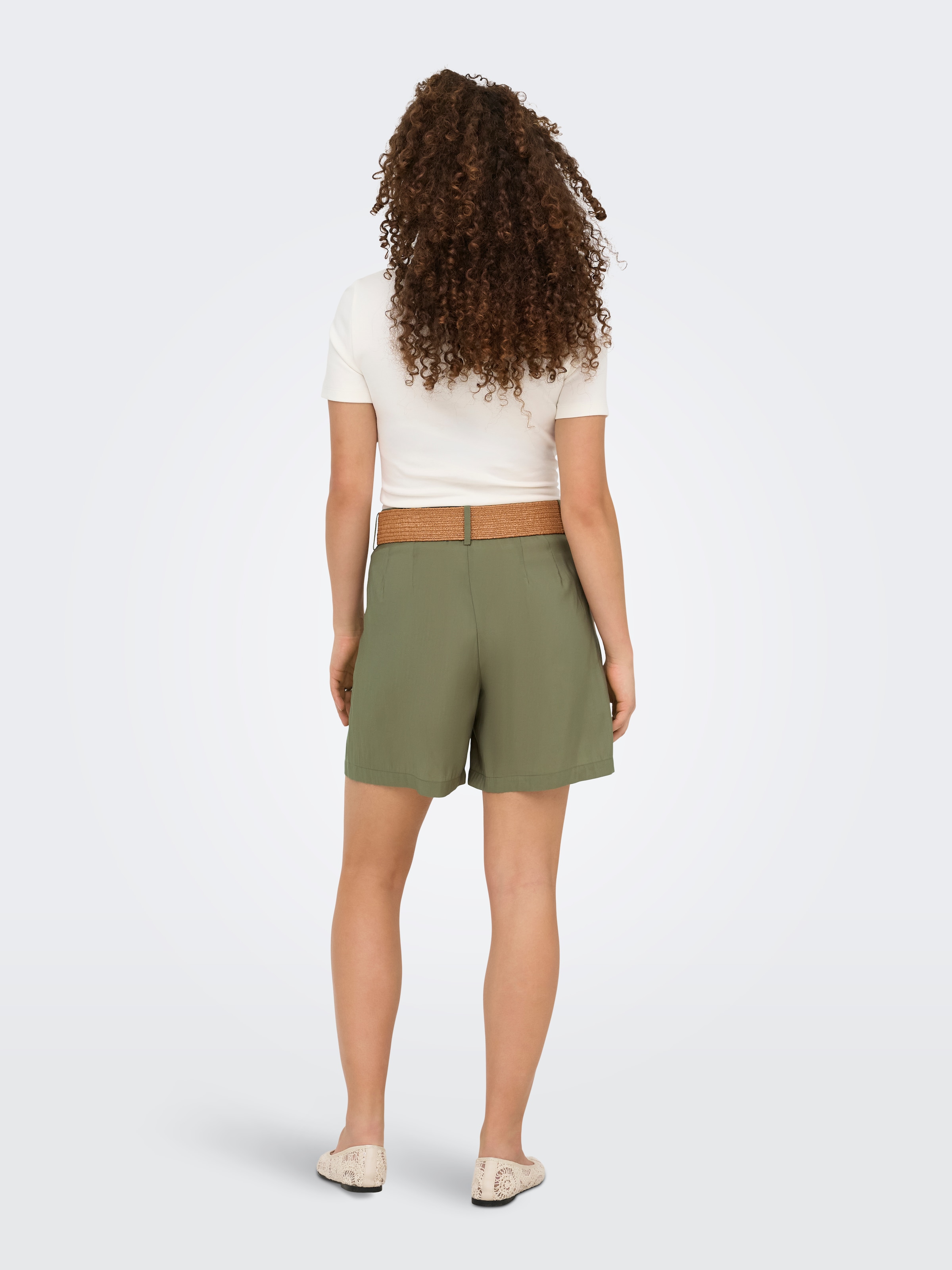 ONLY Shorts »ONLIBIZA HW BELT SHORTS PNT«  Materialmix, regular fit, High Waist