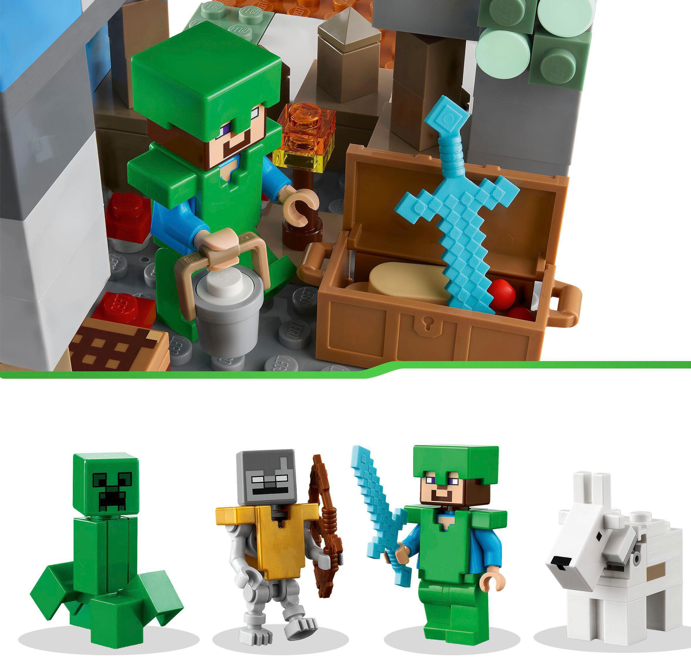 LEGO® Konstruktionsspielsteine »Die Vereisten Gipfel (21243), LEGO® Minecraft«, (304 St.), Made in Europe