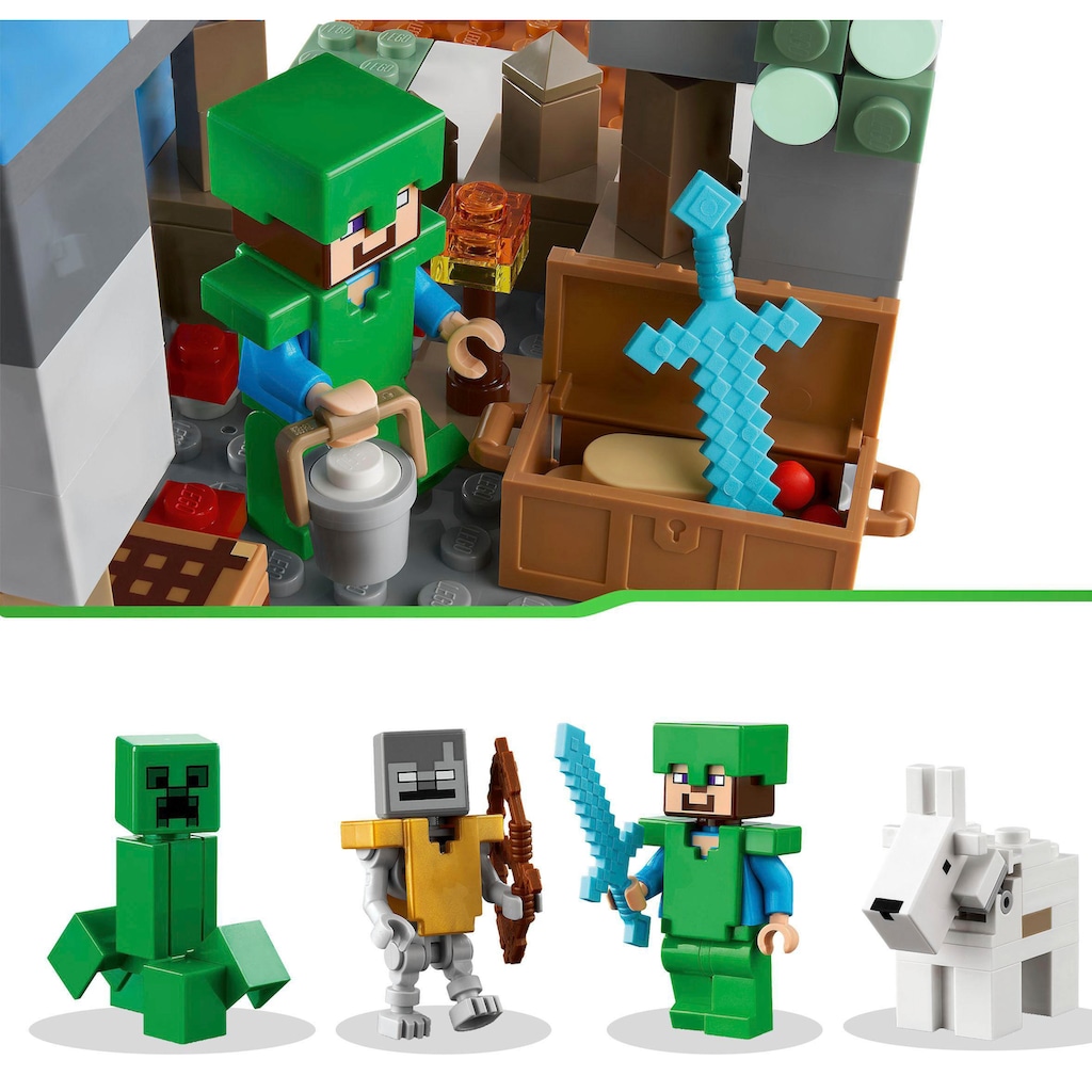 LEGO® Konstruktionsspielsteine »Die Vereisten Gipfel (21243), LEGO® Minecraft«, (304 St.), Made in Europe