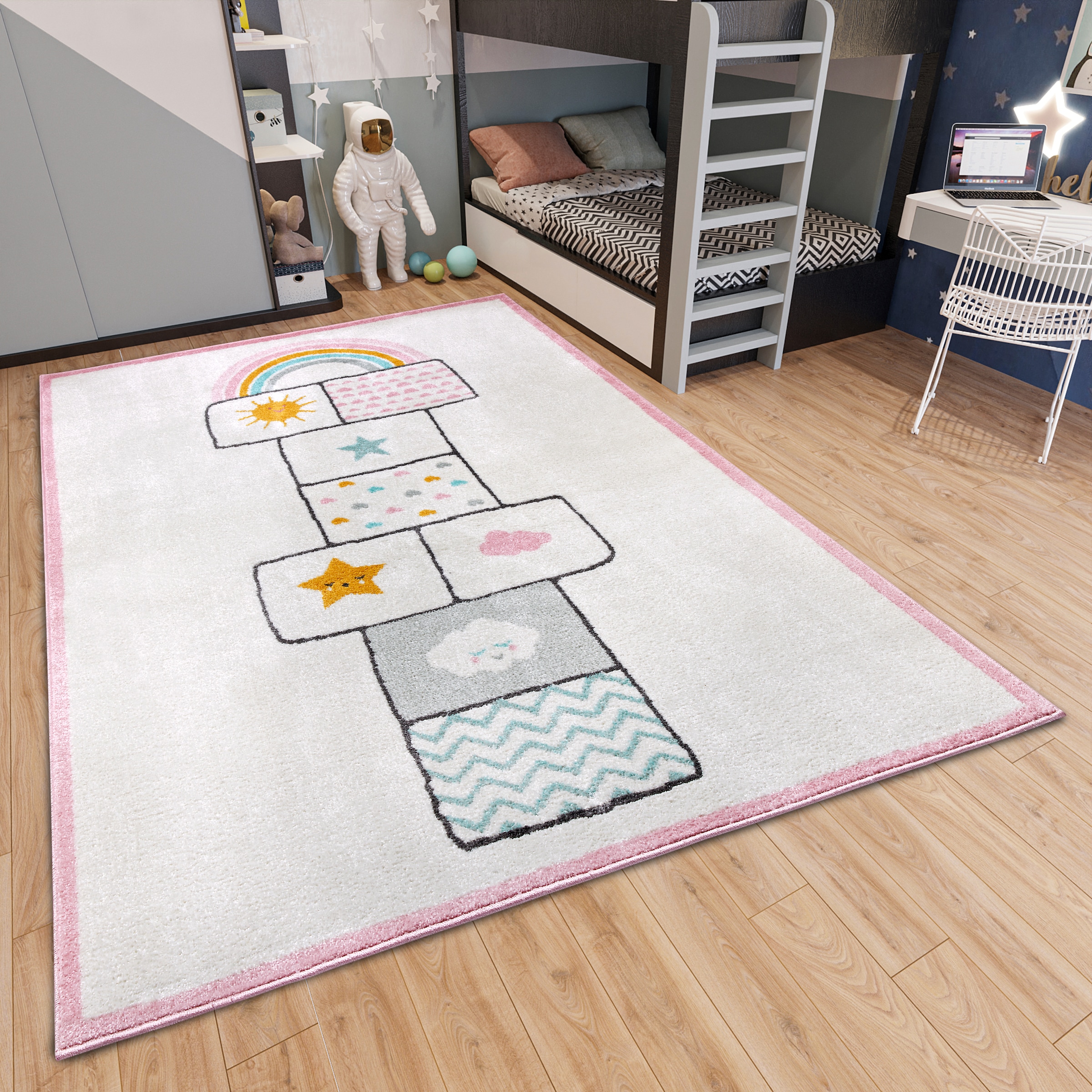 HANSE Home Kinderteppich »Adventures Bouncy«, rechteckig, 7 mm Höhe, Spielteppich, fest, Kinderzimmer, Kurzflor, Spielunterlage