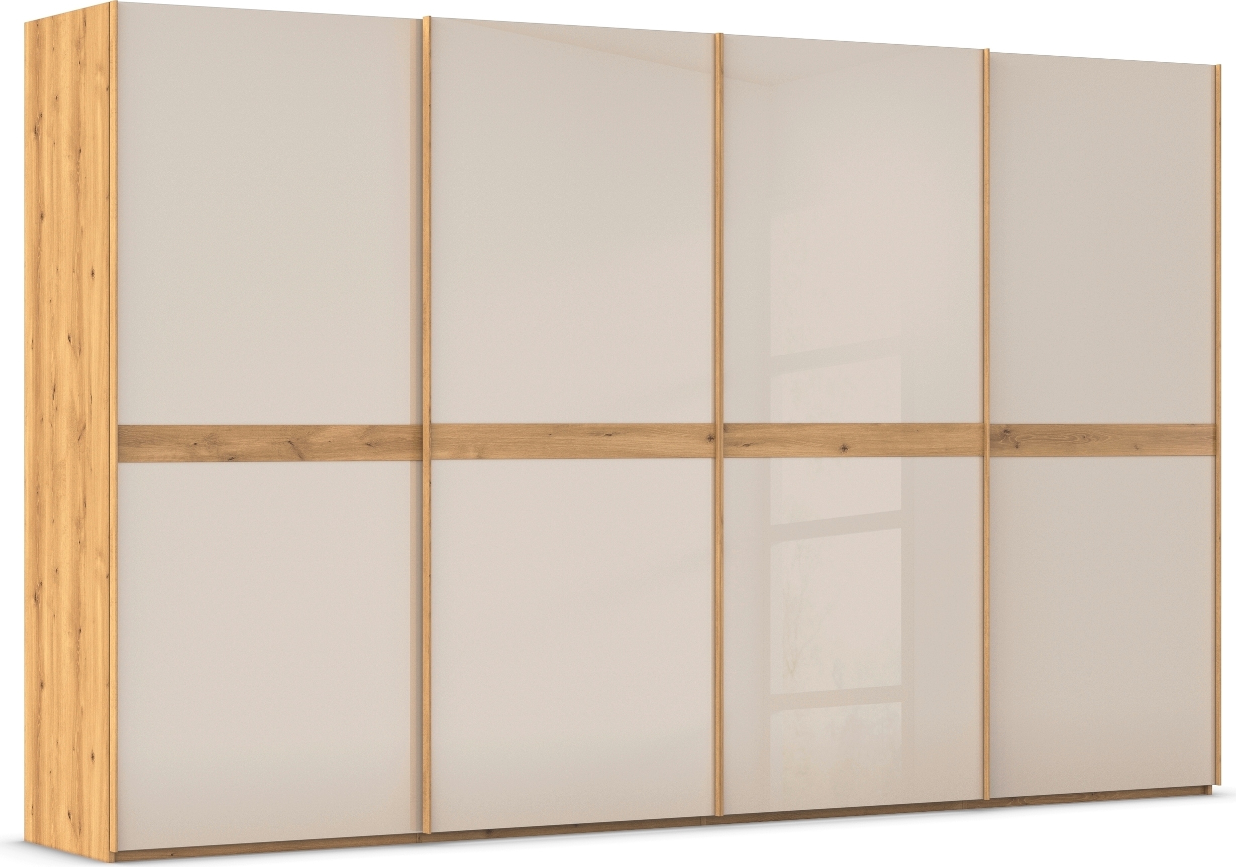 rauch "Kleiderschrank Schrank Garderobe Schlafzimmerschrank SCALE-LINE" edle Optik mit Bauchbinde in Korpusfarbe mit Glasfront MADE IN GERMANY