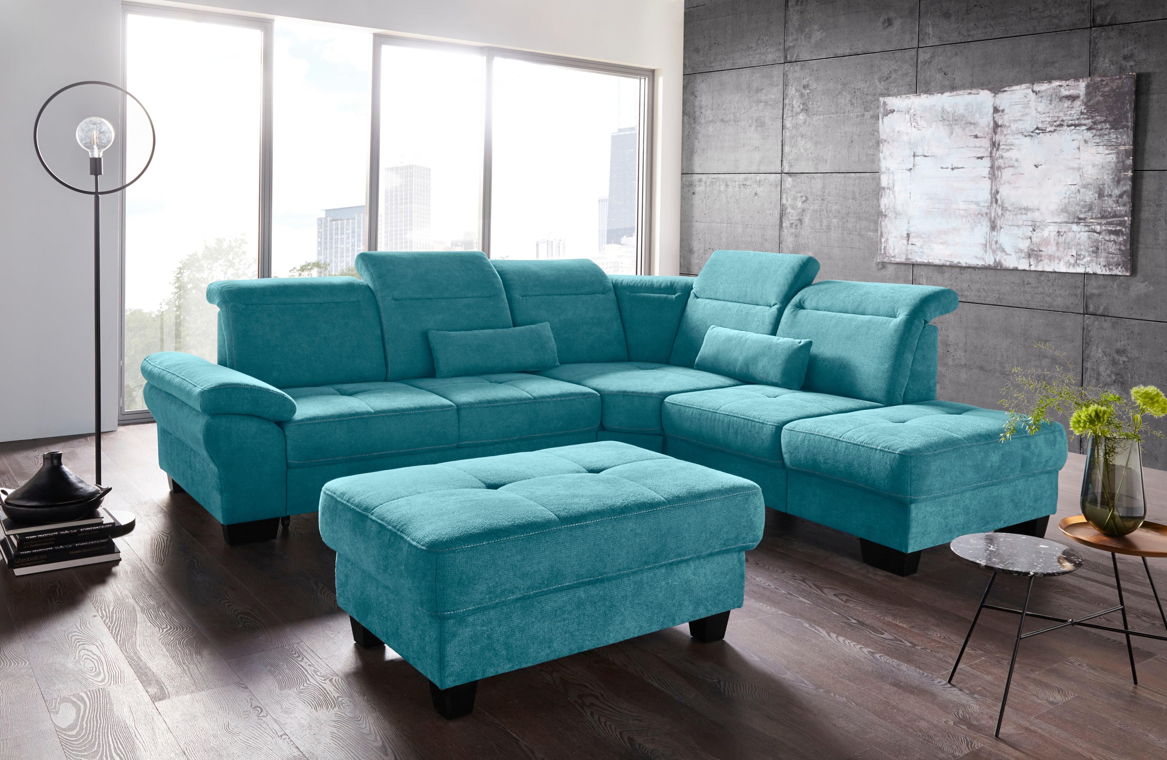 OTTO home Ecksofa "Cornwall L-Form" mit Sitztiefenverstellung, Schlaffunktion & Kopfteilverstellung