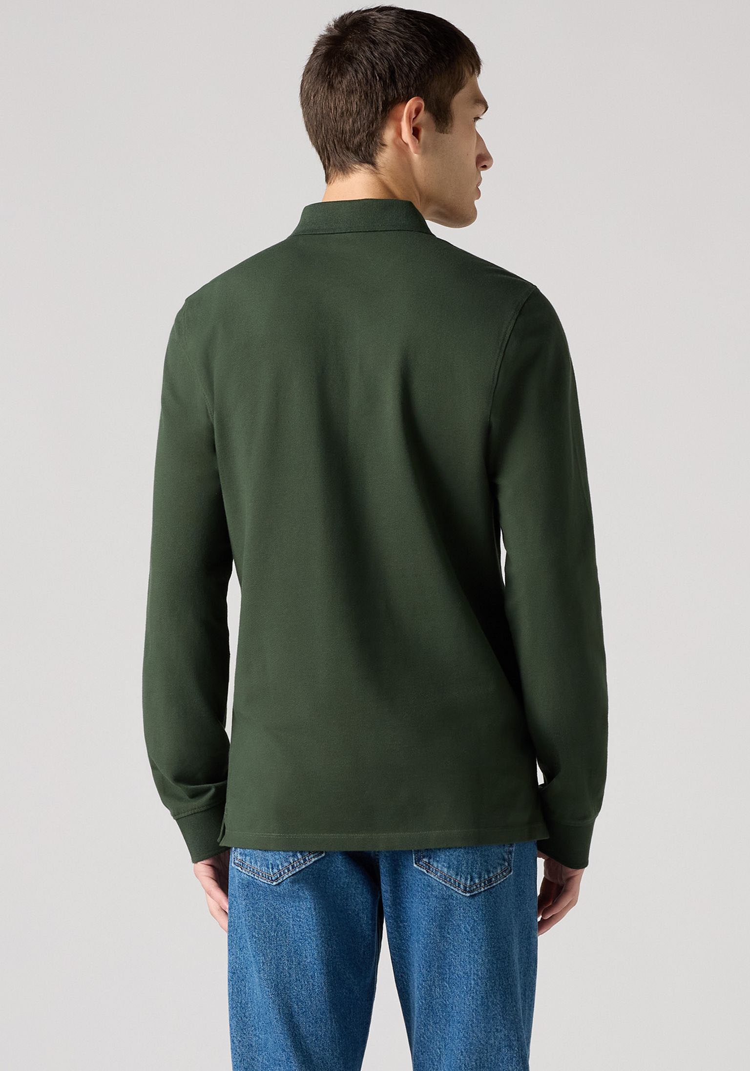 Levi's Housemark Long Sleeve Polo Green M 3