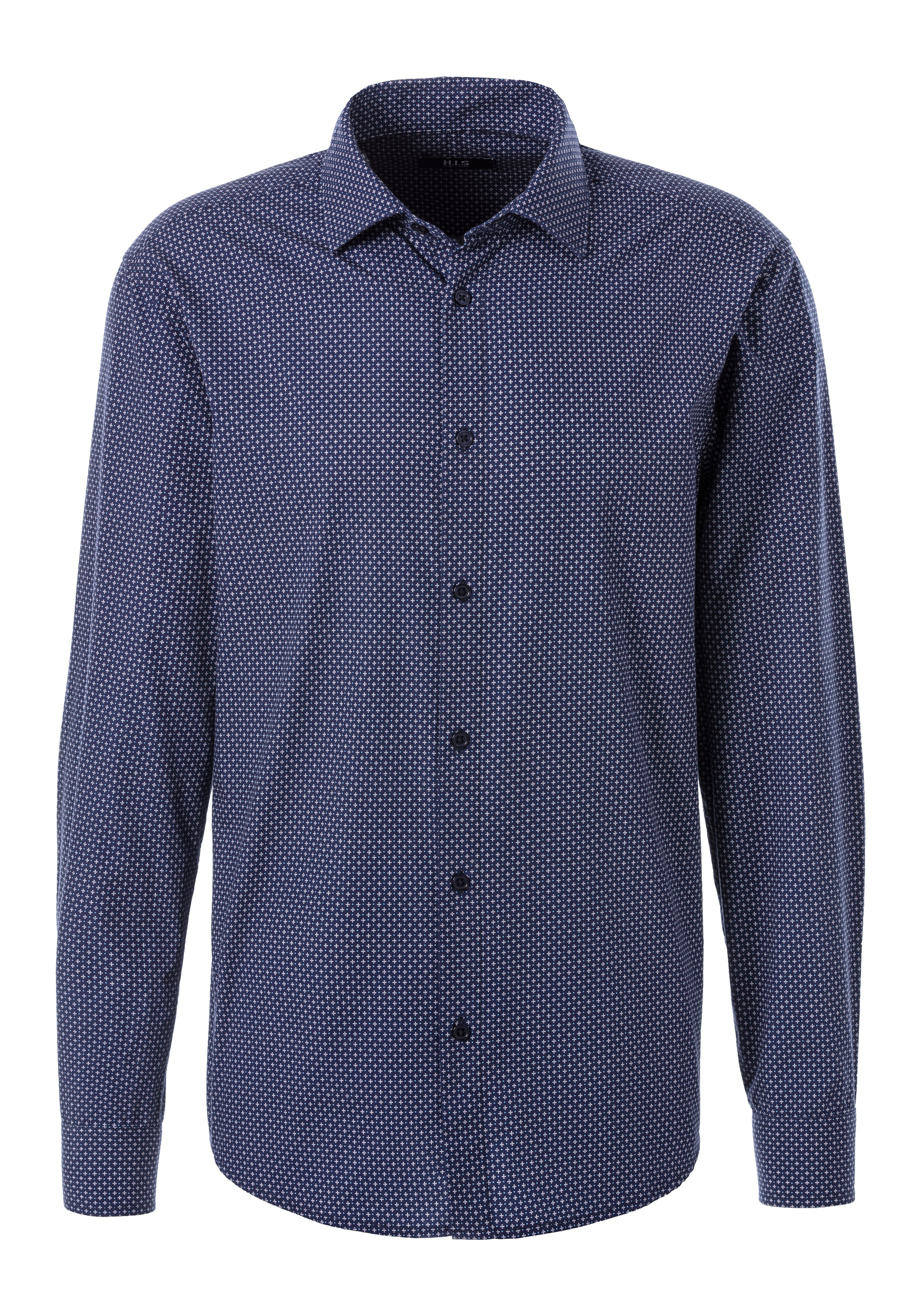 H.I.S Langarmhemd "Regular fit" mit Haifischkragen und allover Print aus re günstig online kaufen