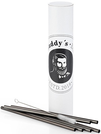 Buddys Trinkhalme "Buddy´s Bar" wiederverwendbar, 6 Strohhalme + Reinigungs günstig online kaufen