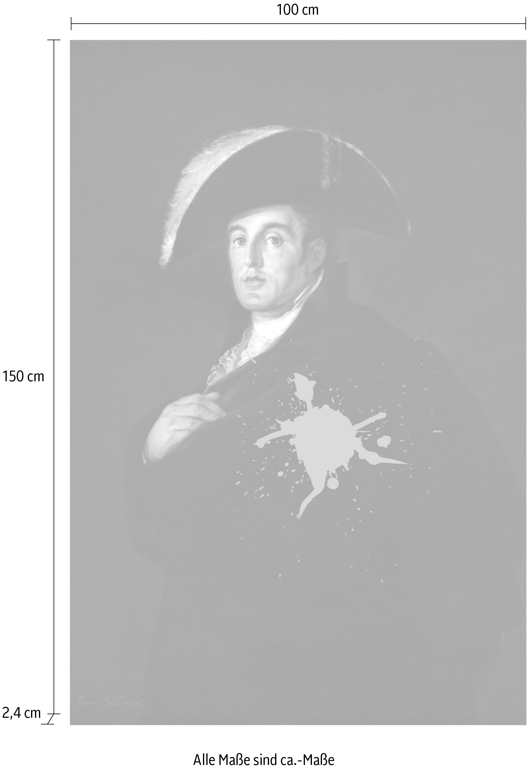 queence Acrylglasbild »Mann mit Farbklecks«, Kunst-Gemälde-Mann-Bilder von Männern-Historische Persönlichkeiten-Formen, Fine Art-Print in Galeriequalität