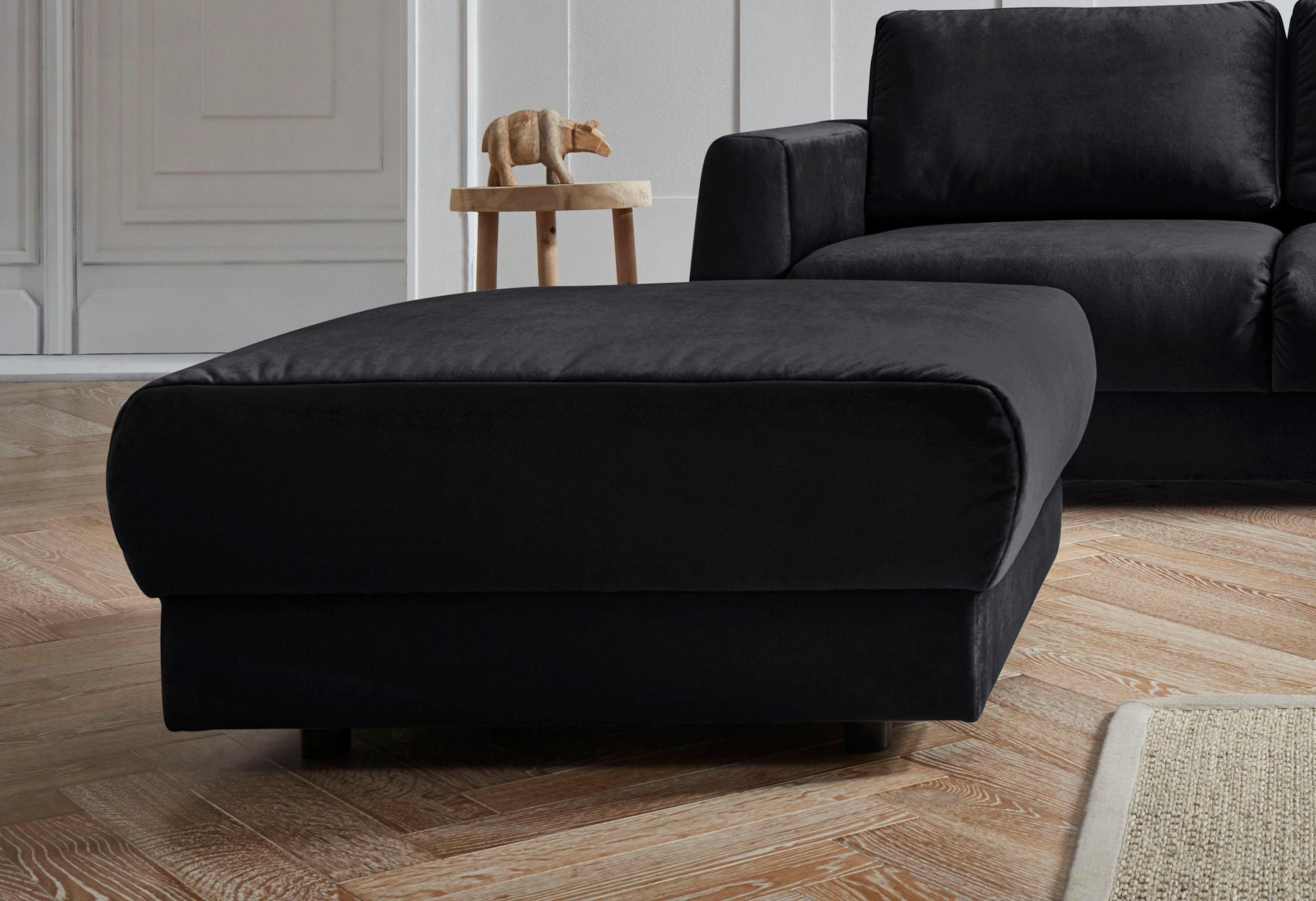 Home affaire Hocker "Hobro" in 3 Bezugsstoffen und vielen Farben, Design by günstig online kaufen