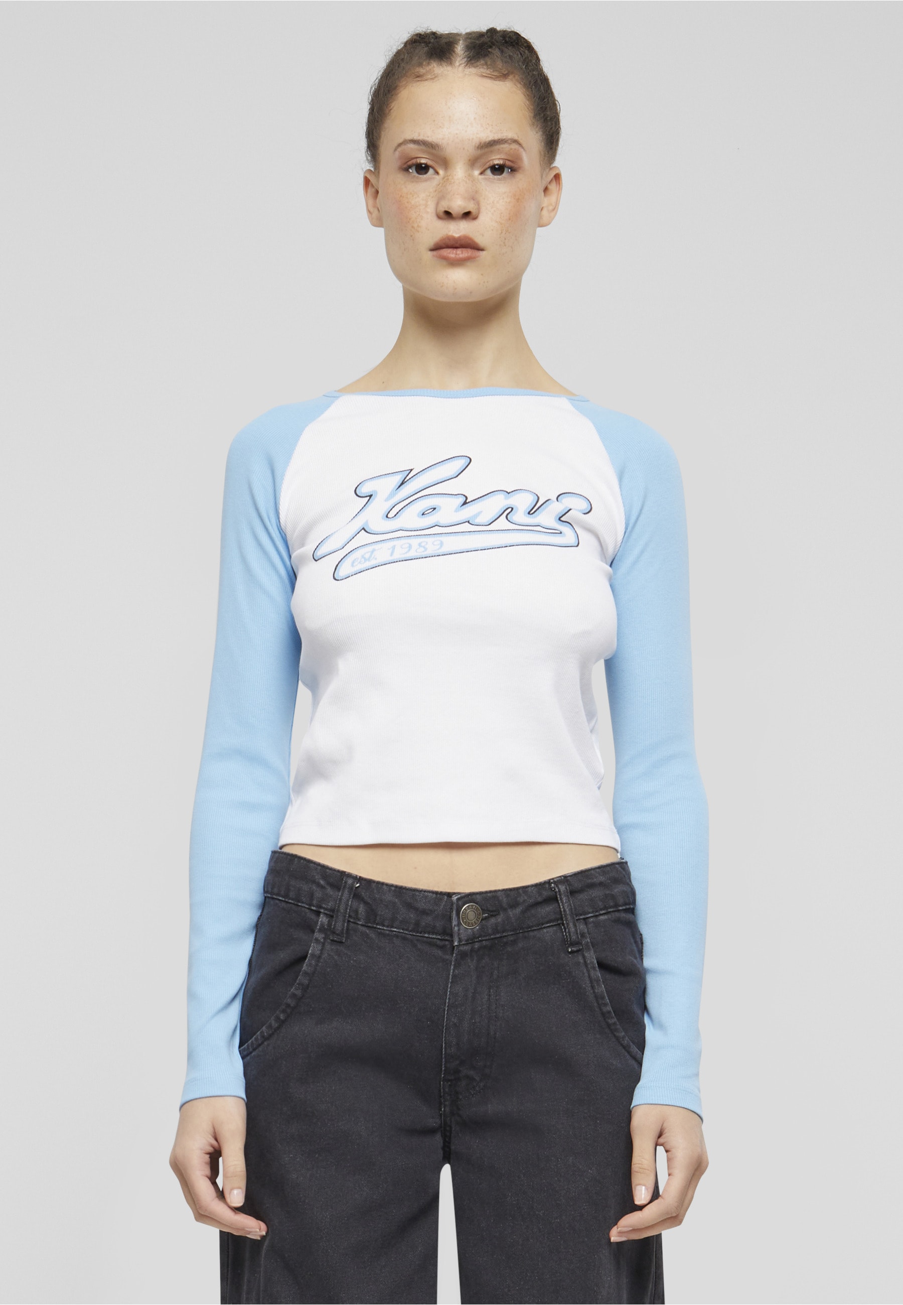 Karl Kani T-Shirt »Karl Kani Damen KW241-043-2 Karl Kani Varsity Crop Block Rib Ls« 1 Stk.