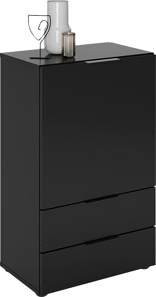 Thumbnail - FMD Kommode "Dark" mit 2 Schubladen, verstellbare Einlegeböden, Breite ca. 50 cm