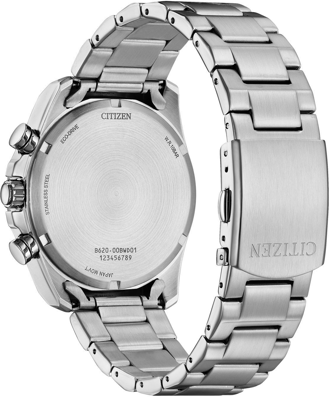 Citizen Chronograph, Armbanduhr, Solar, Herrenuhr, Edelstahlarmband, Datum, Stoppfunktion